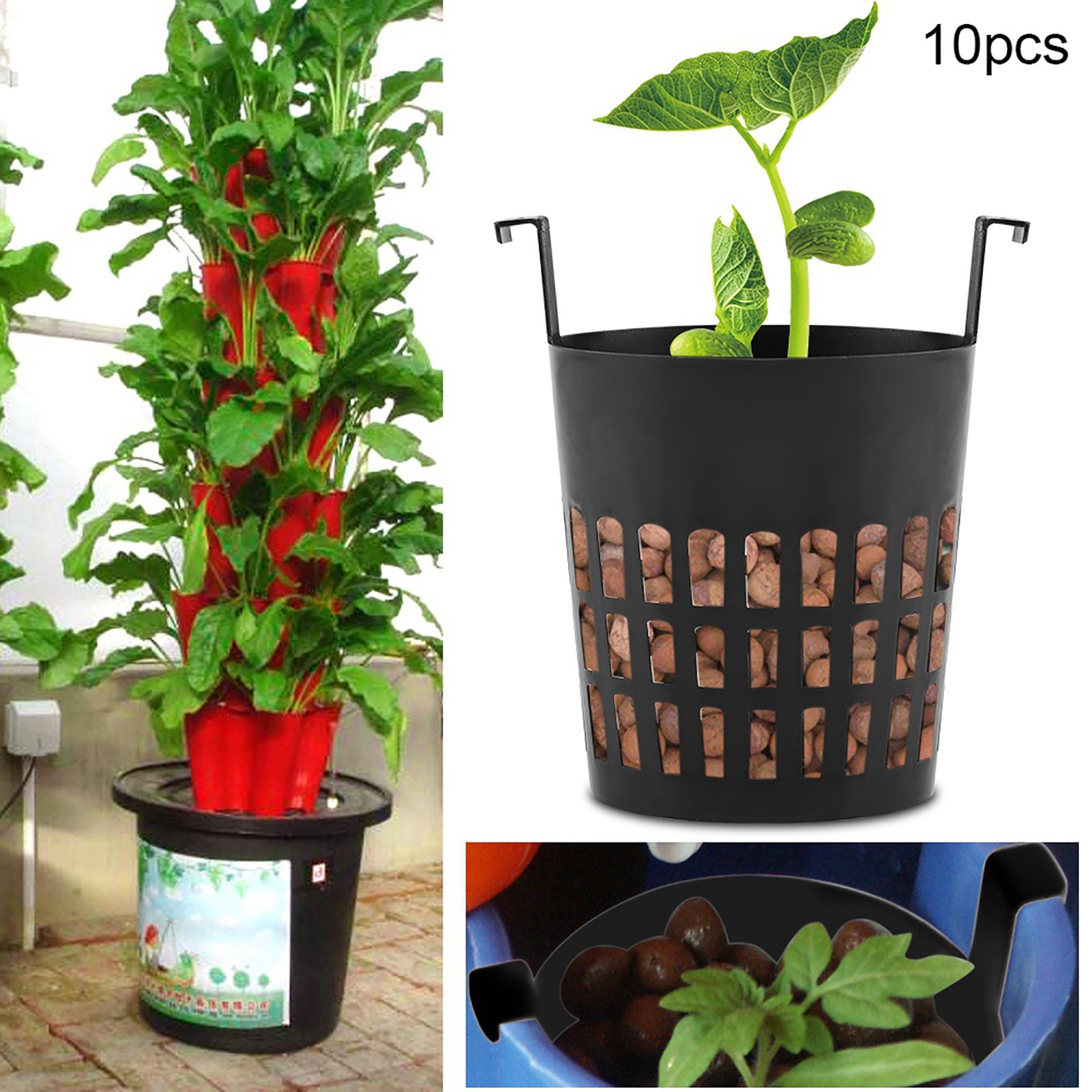 10Pcs High Quality Mesh Pot Net Basket Hydroponic Aeroponic Planting Grow Pots view 3