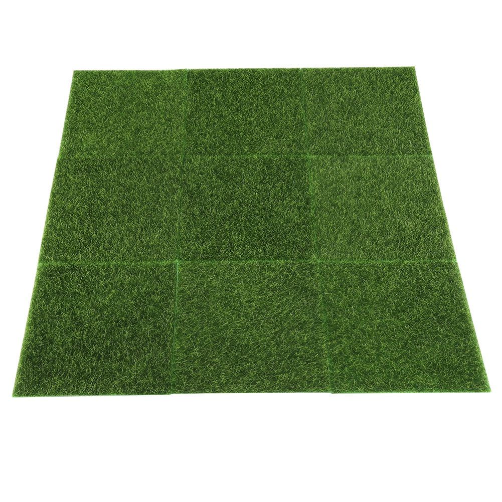 10 PCS Artificial Grass Mat Turf Lawn Garden Micro Landscape Ornament Home Decor view 3