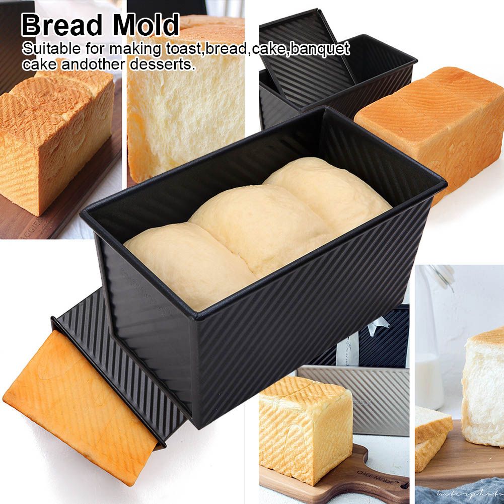 Carbon Steel Bread Cake Mold NOn Stick Toast Desserts Maker Baking Mould with Lid view 7