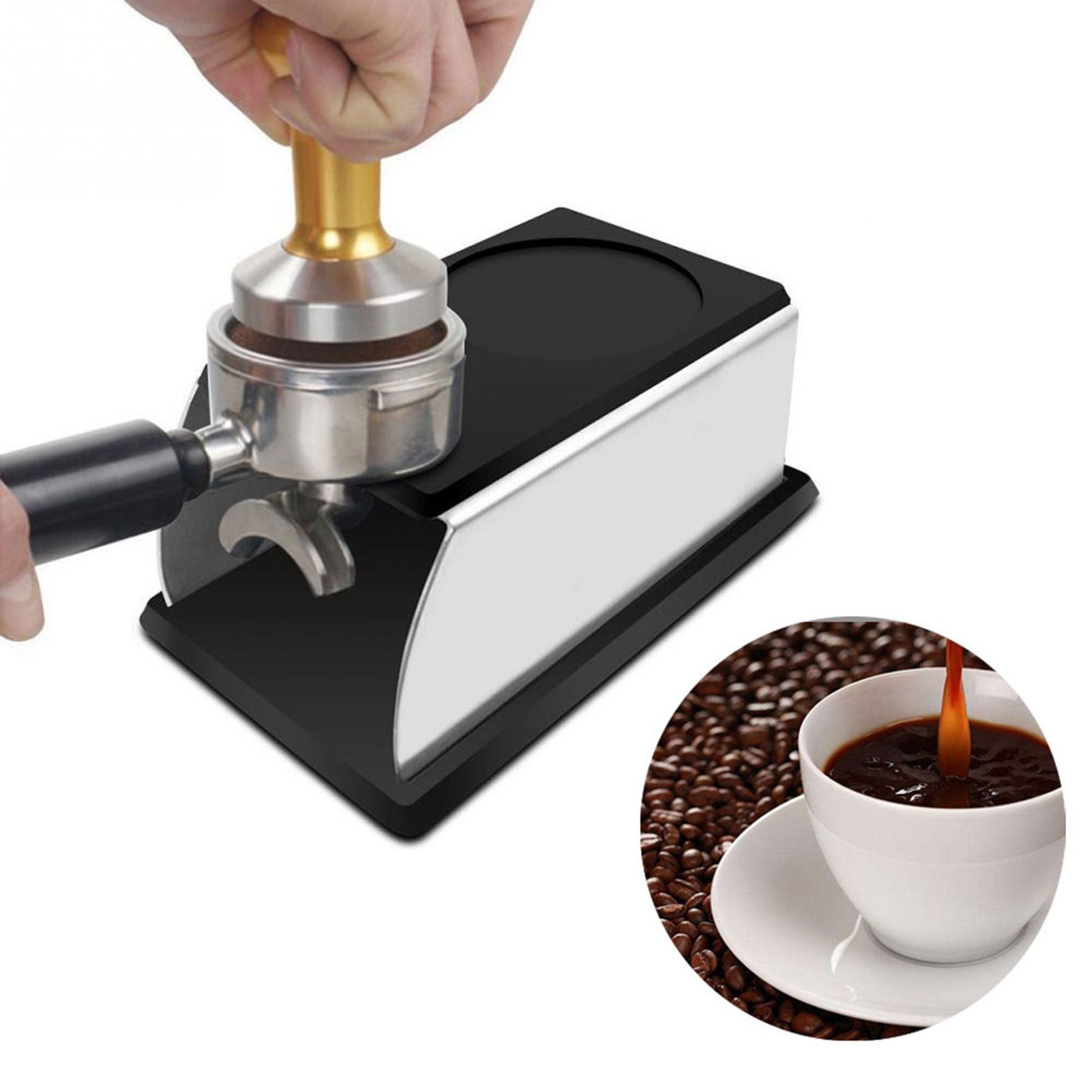 Black Stainless Steel Anti rust Durable Coffee Tamper Base Stand Rack view 11