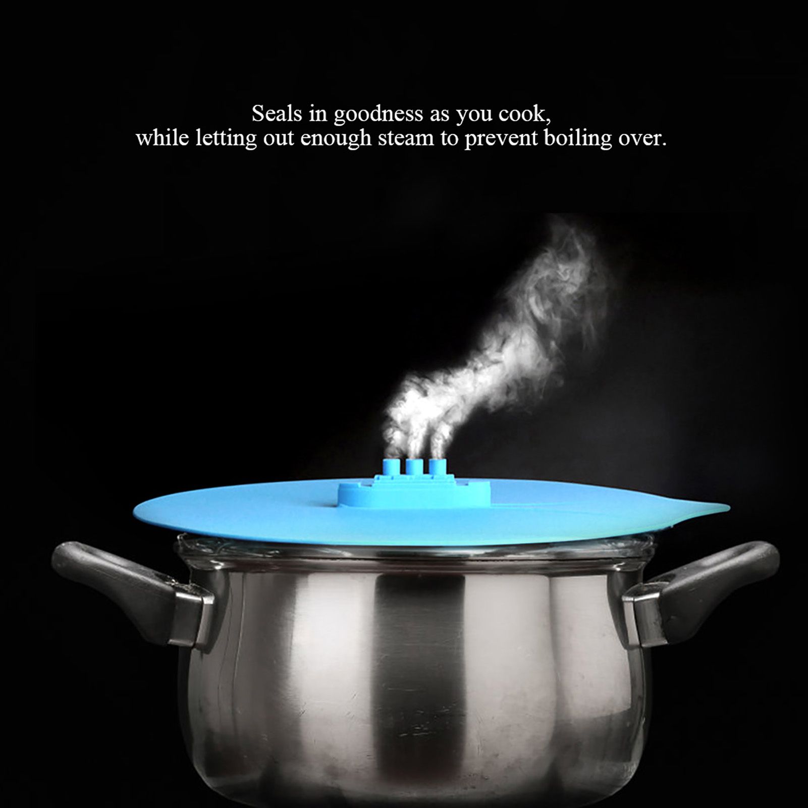 Silicone Steam Pot Lids Pressure Cooker Spill Food Seal Cover for Household view 6