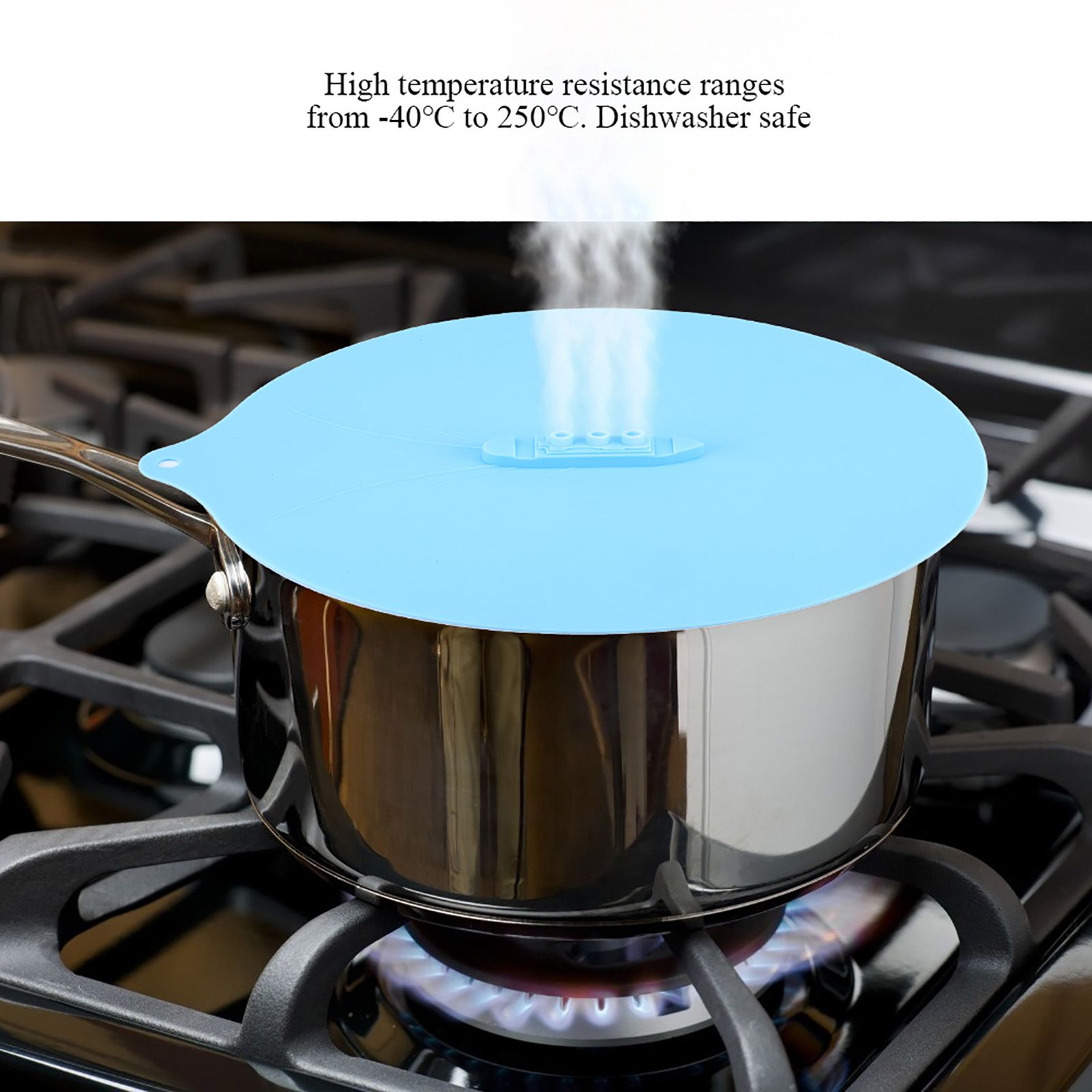 Silicone Steam Pot Lids Pressure Cooker Spill Food Seal Cover for Household view 7