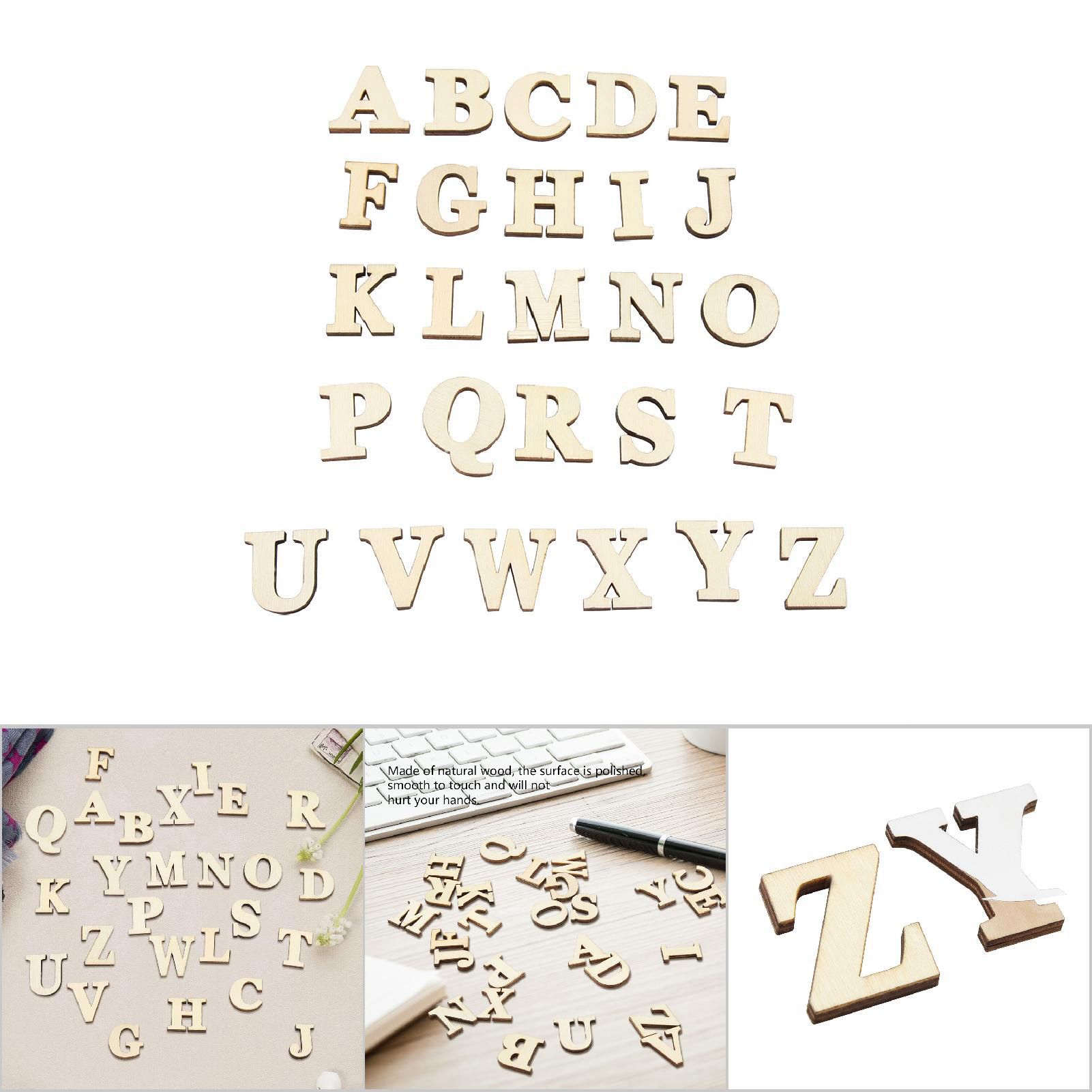 Wooden Self adhesive Numbers Letters for DIY Art Crafts Decor Children Gift view 8