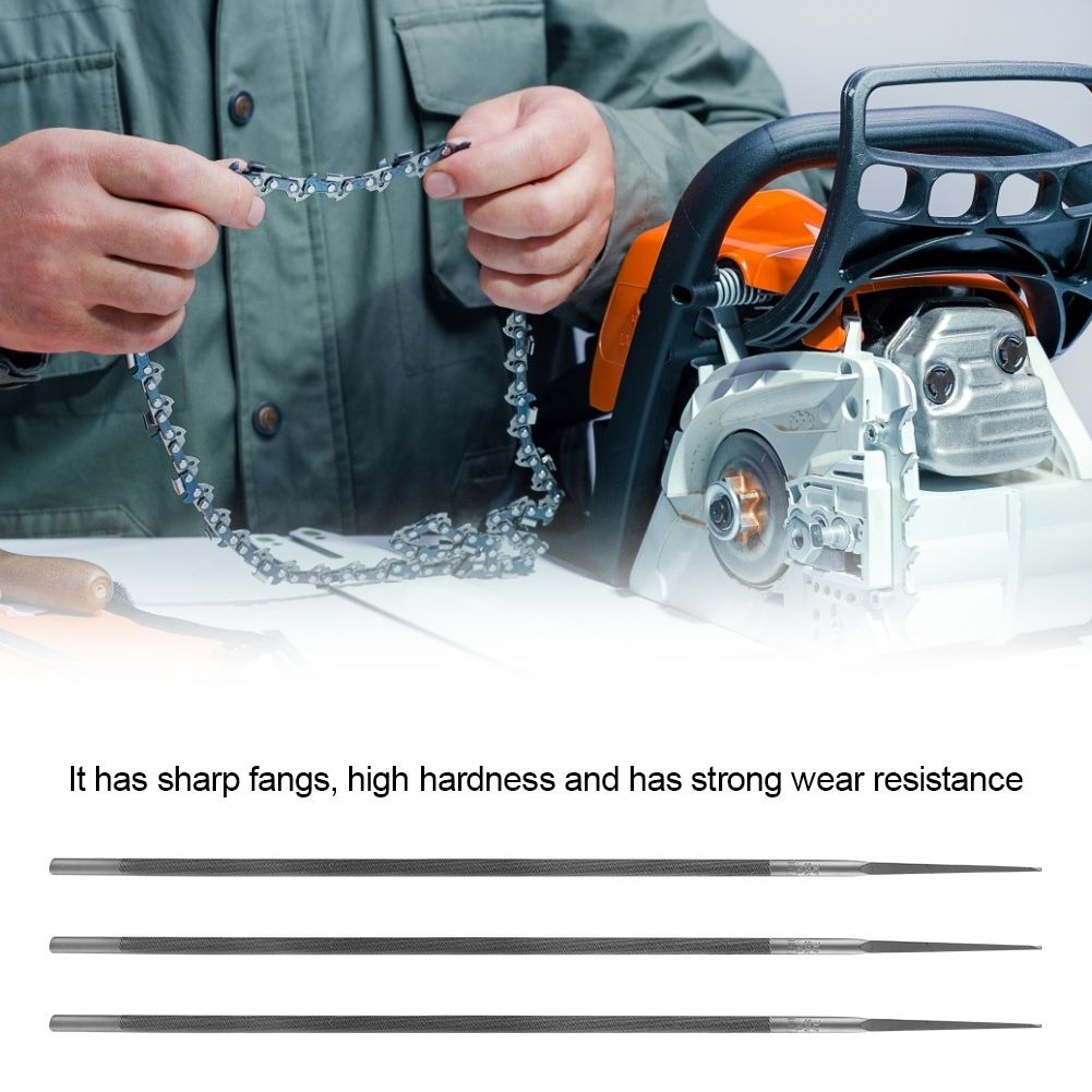 3Pcs/set 3/16" 4.8mm Round Bearing Steel Sharpening Chainsaw Files Sharpener view 8