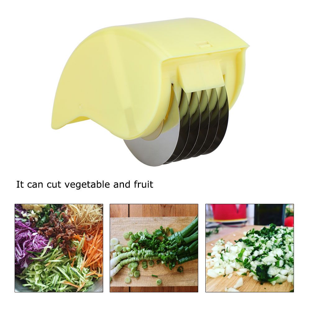 Stainless Steel Anti rust Rolling Cutter Mincer Vegetable Kitchen Tool(Yellow) view 7