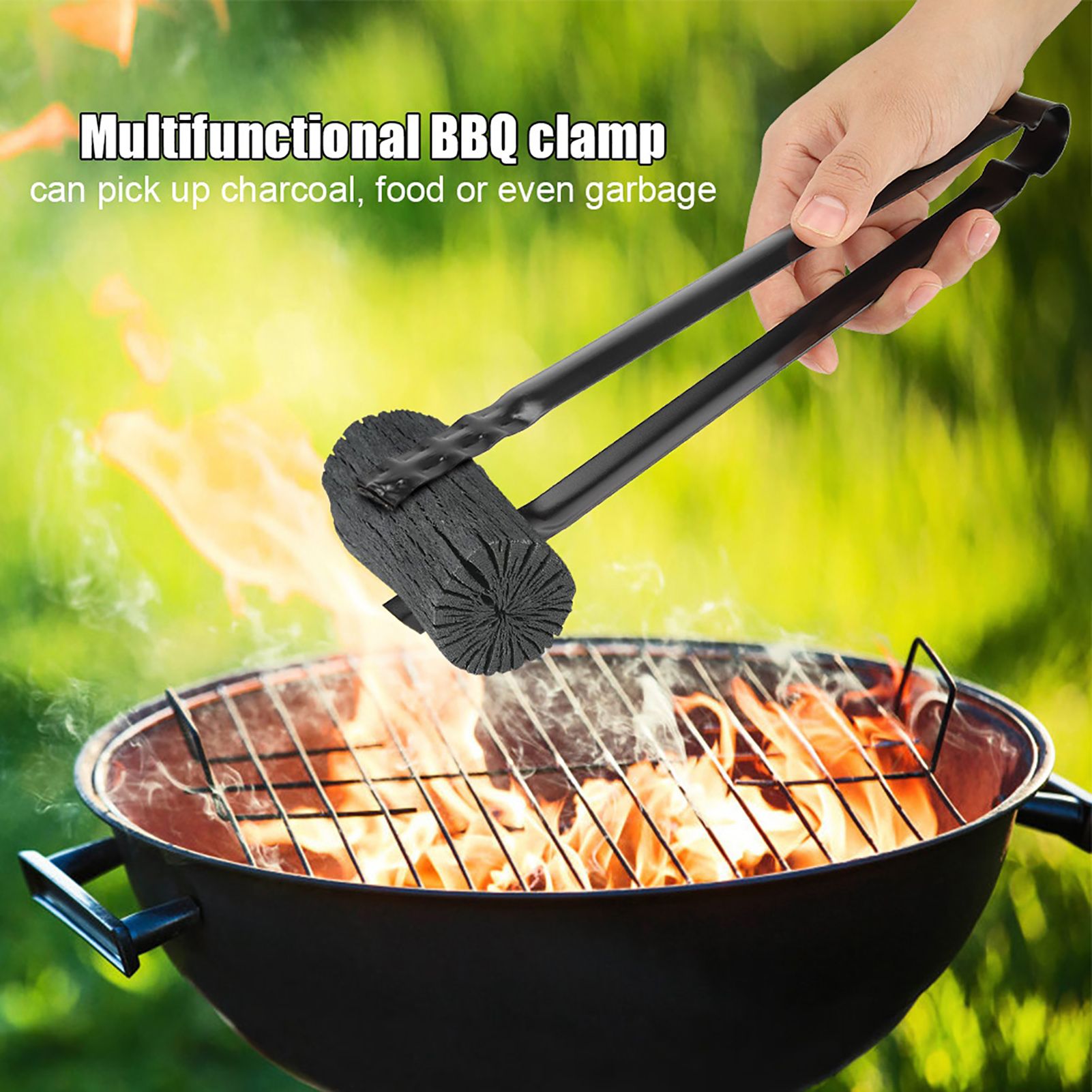 Multifunctional Metal BBQ Clip Tongs Clamp for Garbage Charcoal Serving Tools view 3