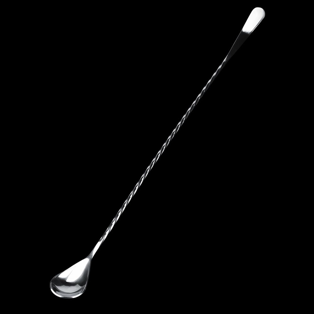 Stainless Steel Bar Cocktail Stirring Spoon With Fork Mixing Drink Puddler Mixer view 3