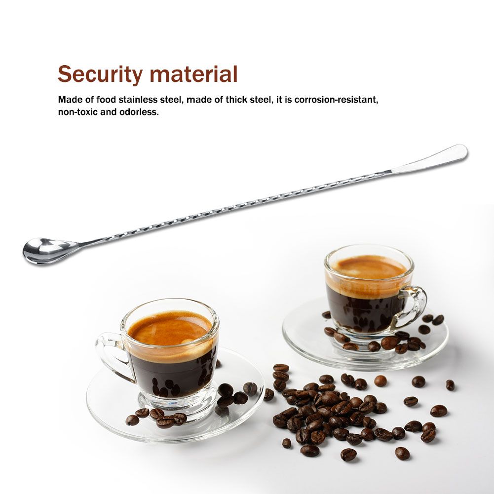 Stainless Steel Bar Cocktail Stirring Spoon With Fork Mixing Drink Puddler Mixer view 6