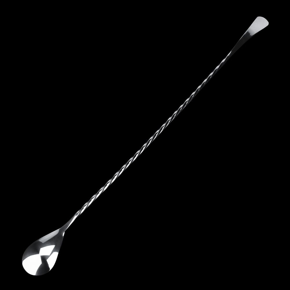 Stainless Steel Bar Cocktail Stirring Spoon With Fork Mixing Drink Puddler Mixer view 11