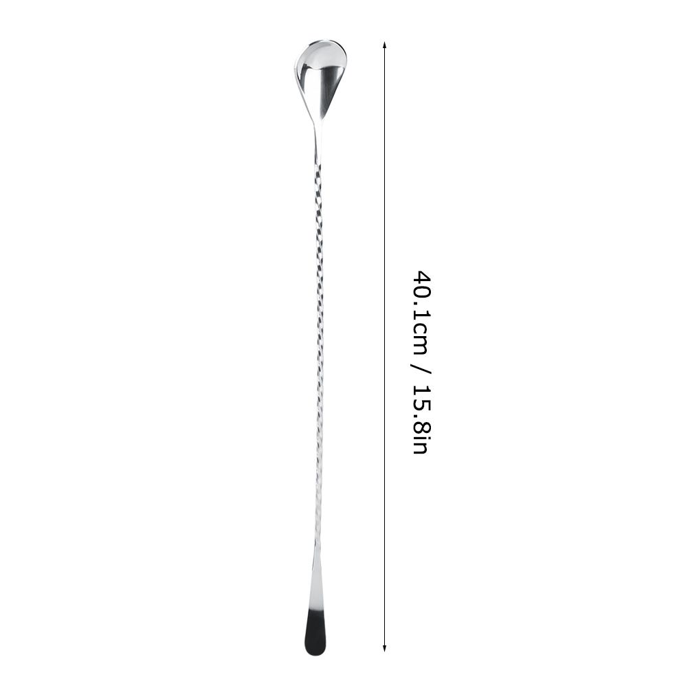 Stainless Steel Bar Cocktail Stirring Spoon With Fork Mixing Drink Puddler Mixer view 12