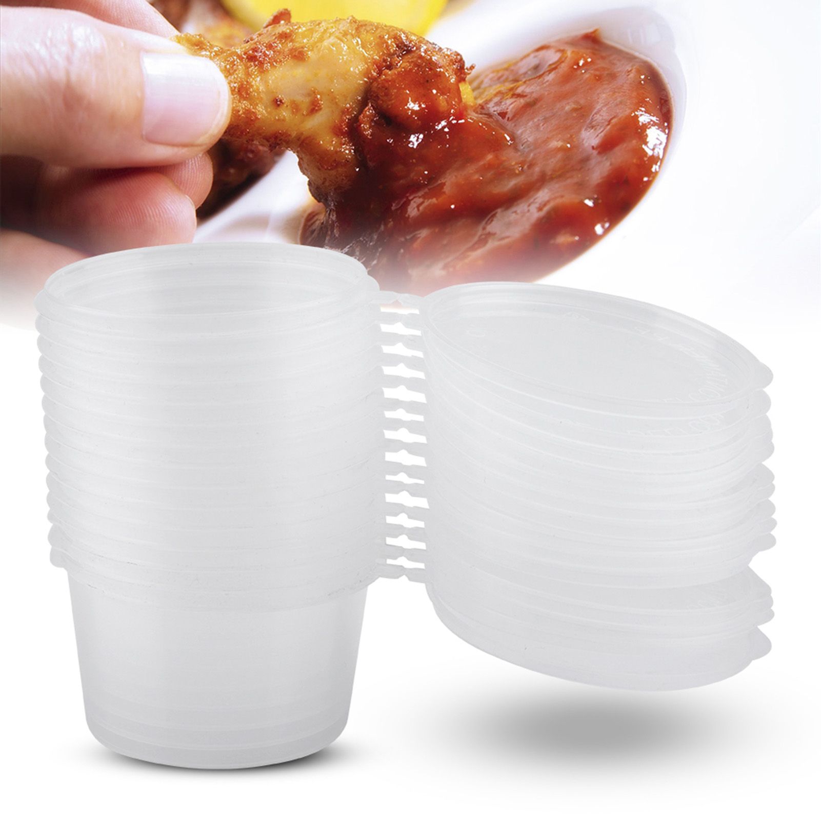 100m l4oz Clear Plastic Cups Takeaway Sauce Seasoning Box Sauce Cup view 3
