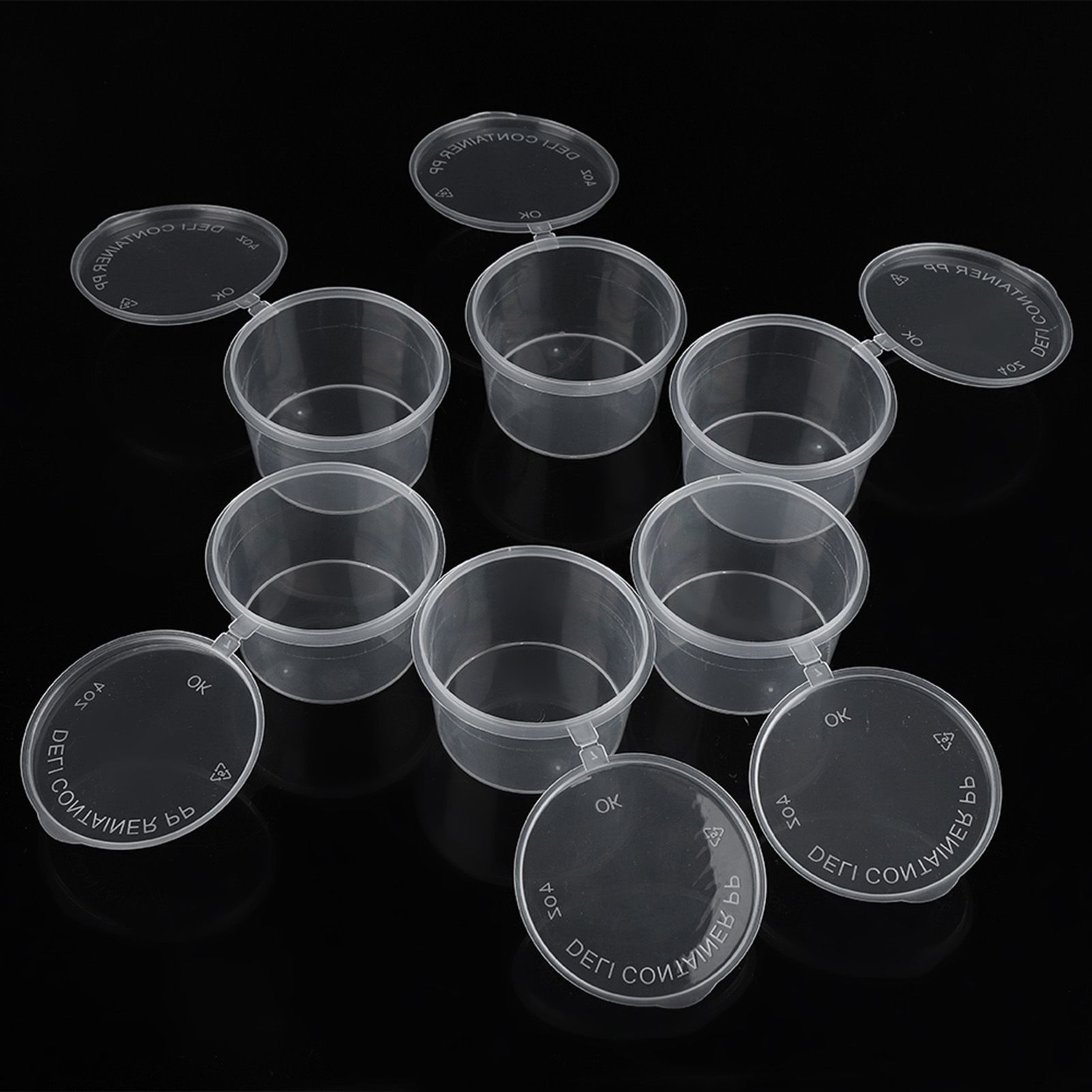 100m l4oz Clear Plastic Cups Takeaway Sauce Seasoning Box Sauce Cup view 9