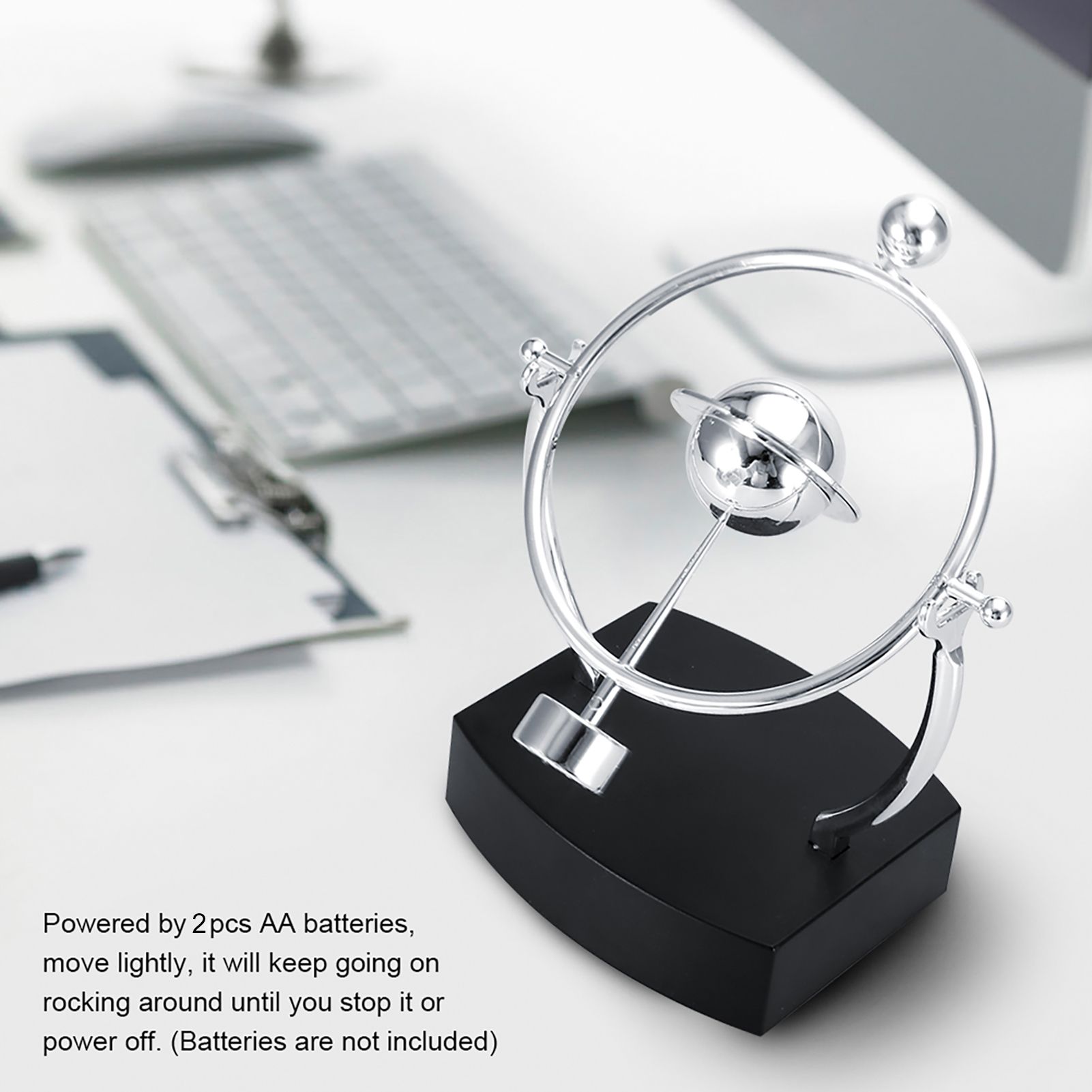 Creative Revolving Gadget Perpetual Motion Desk Office Decor Physics Science view 6