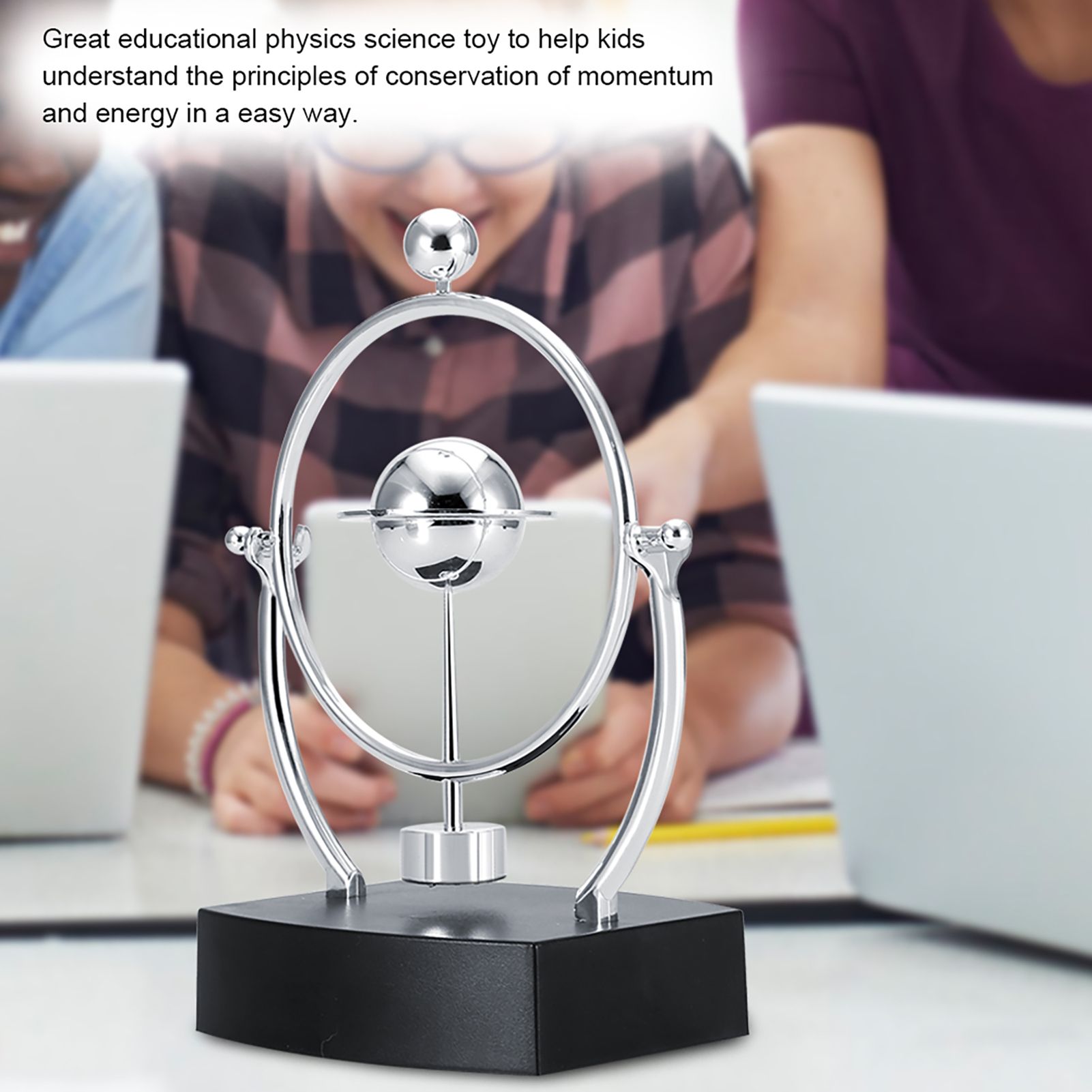 Creative Revolving Gadget Perpetual Motion Desk Office Decor Physics Science view 7
