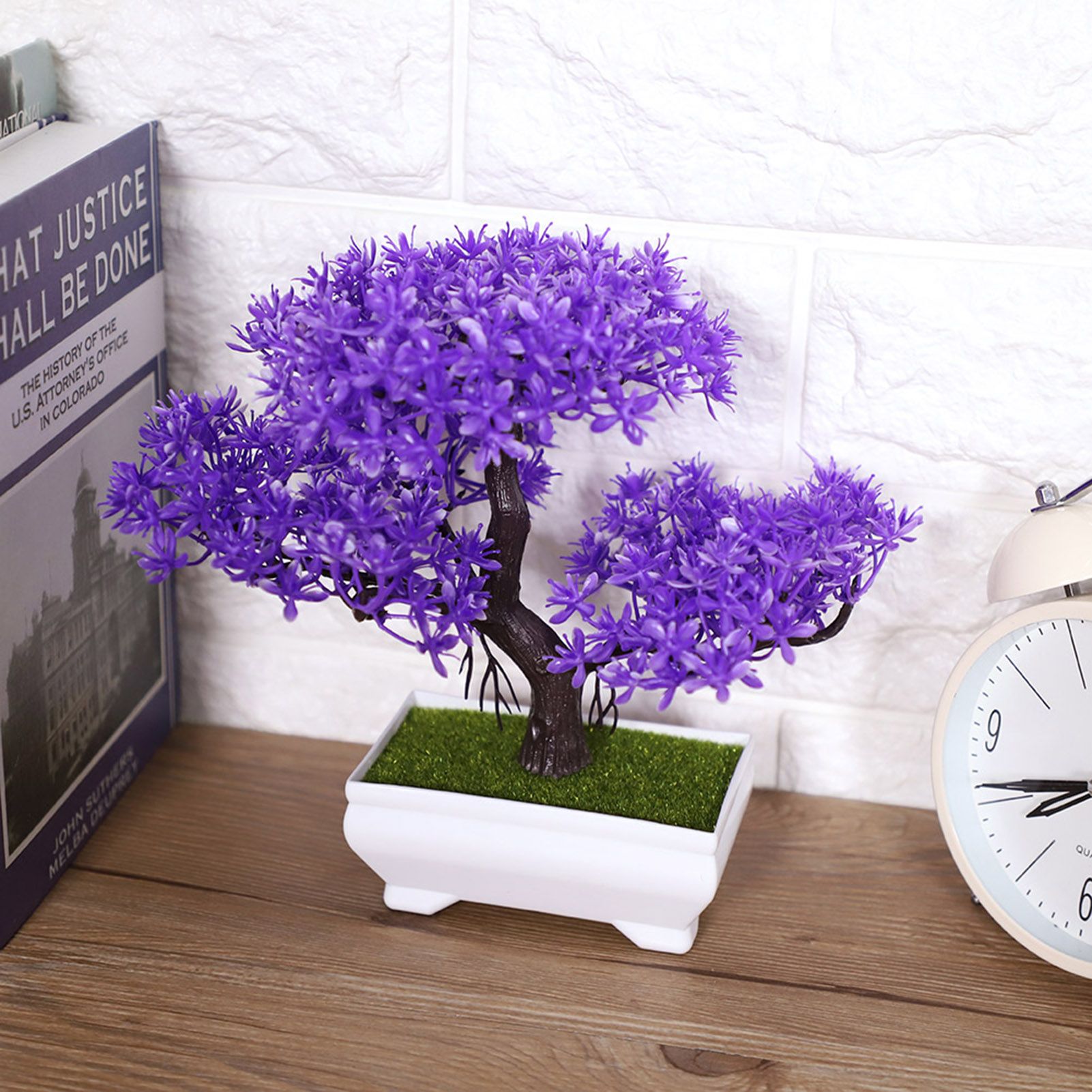 Artificial Bonsai Fake Blossom Flower Potted Plant Home Office Decor view 4