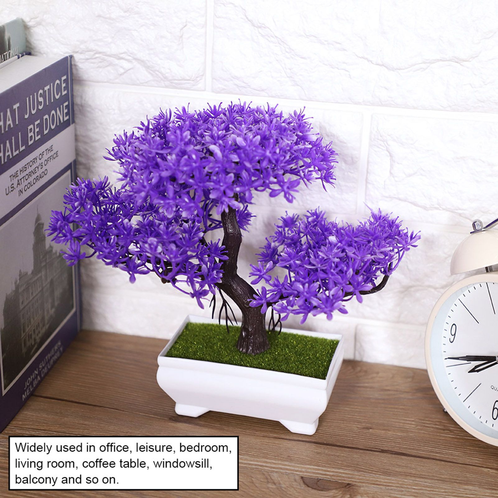 Artificial Bonsai Fake Blossom Flower Potted Plant Home Office Decor view 8