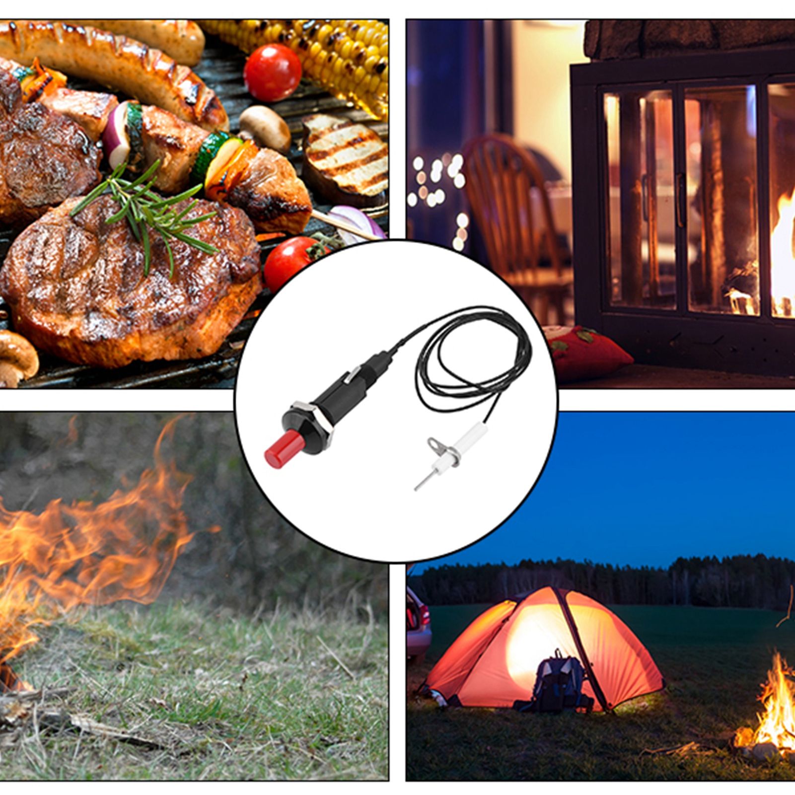 1 Out 2 Piezo Spark Ignition Kit BBQ Grill Push Button Igniter for Fireplace view 11