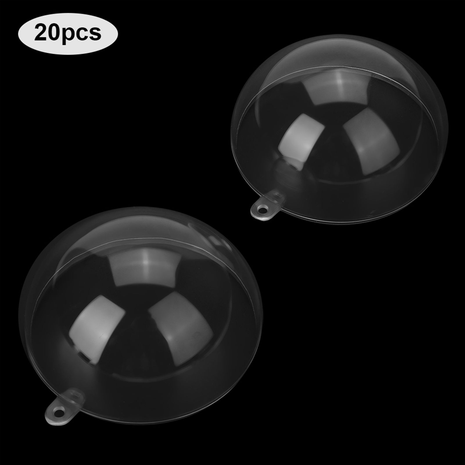 20 Pcs Clear Fillable Ornament Balls DIY Plastic Ball Christmas Decoration view 9