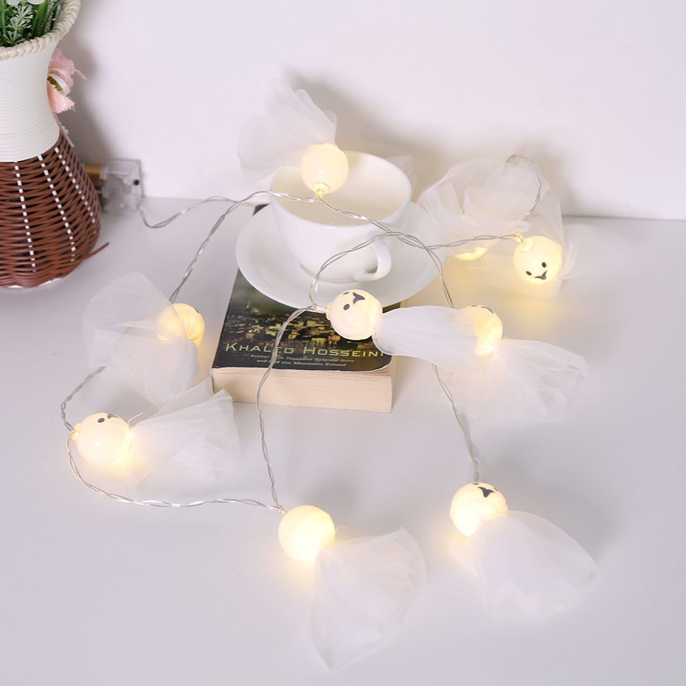1.5M 10 LED Ghost Elf Grimace Fairy Lights String Halloween Party Props view 3