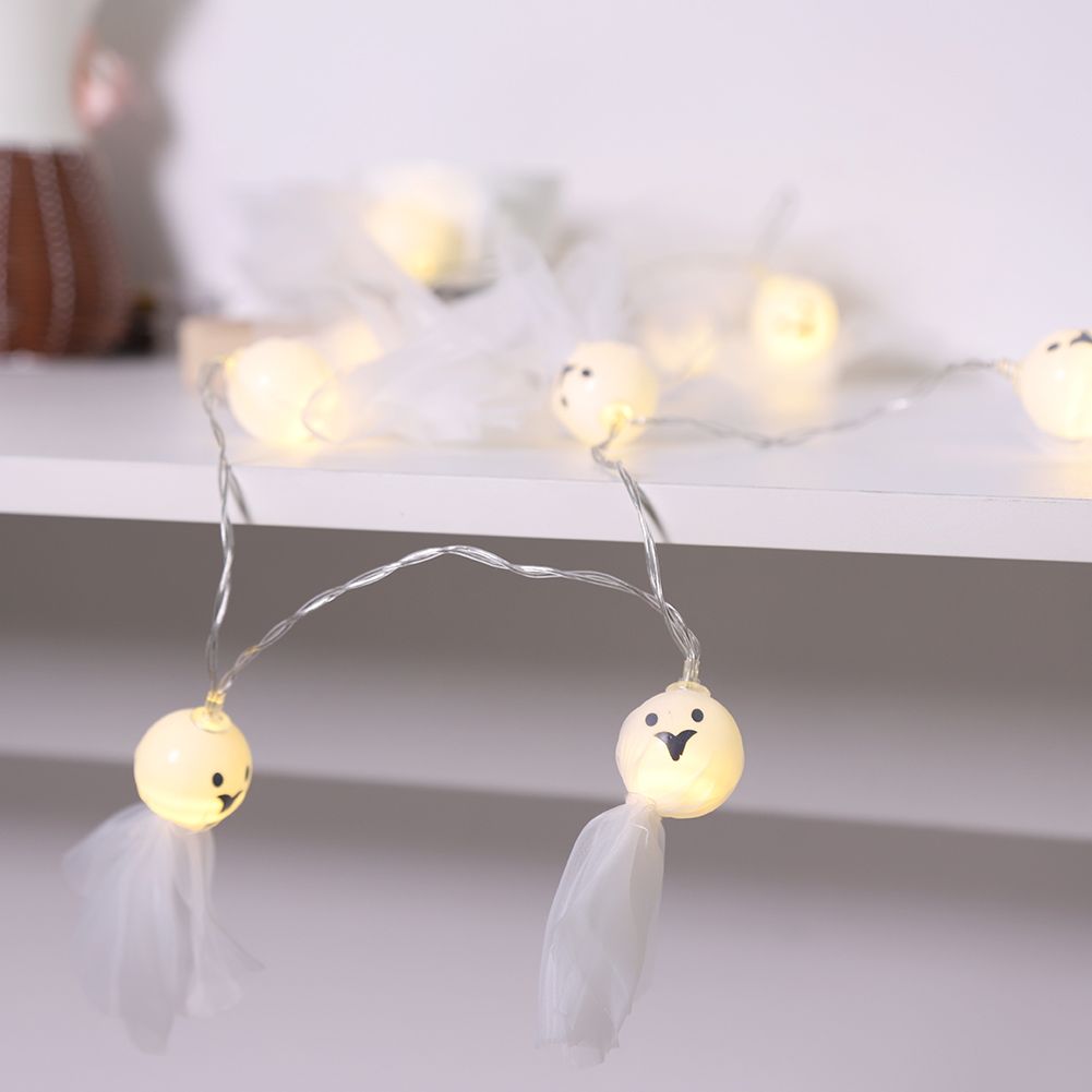 1.5M 10 LED Ghost Elf Grimace Fairy Lights String Halloween Party Props view 4