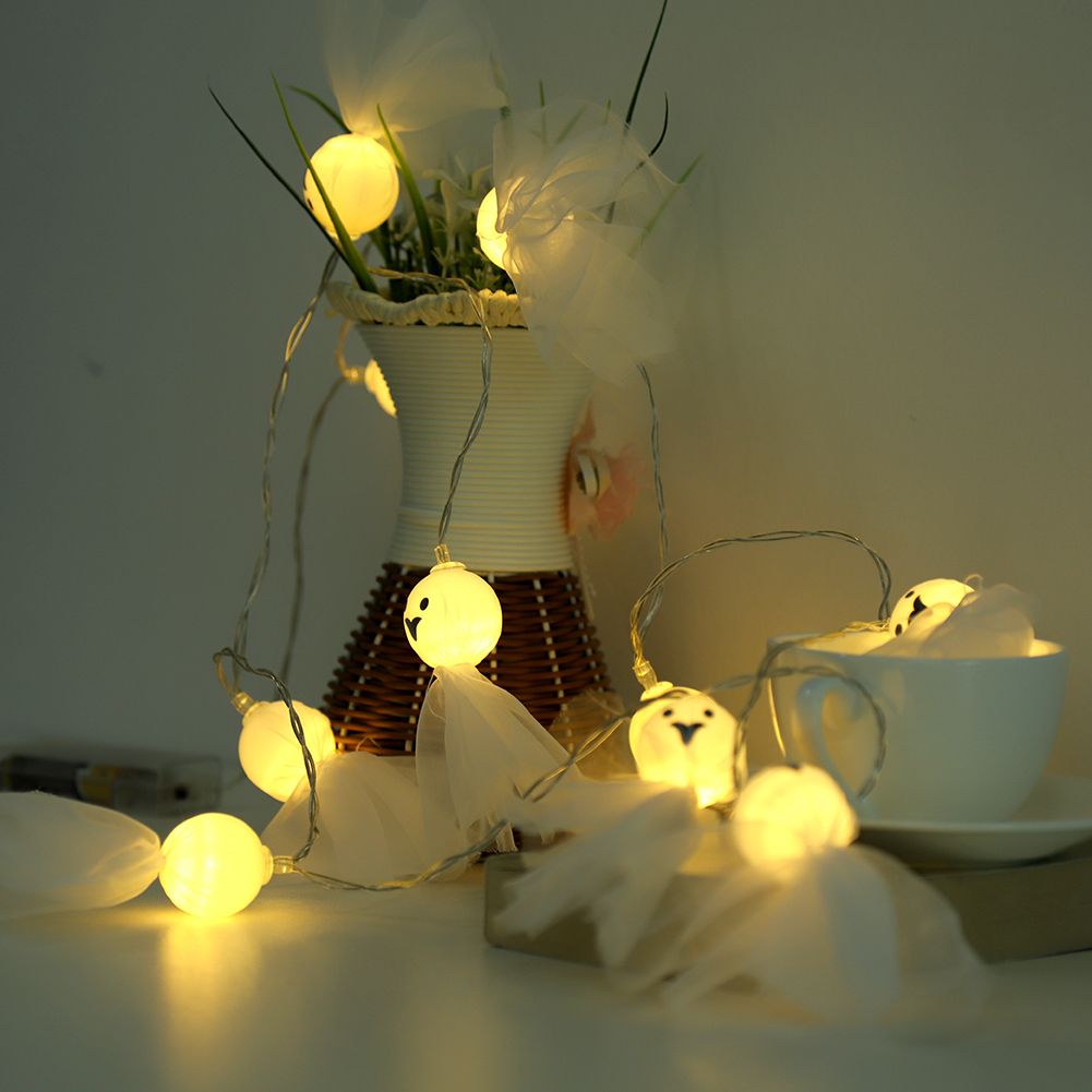 1.5M 10 LED Ghost Elf Grimace Fairy Lights String Halloween Party Props view 6