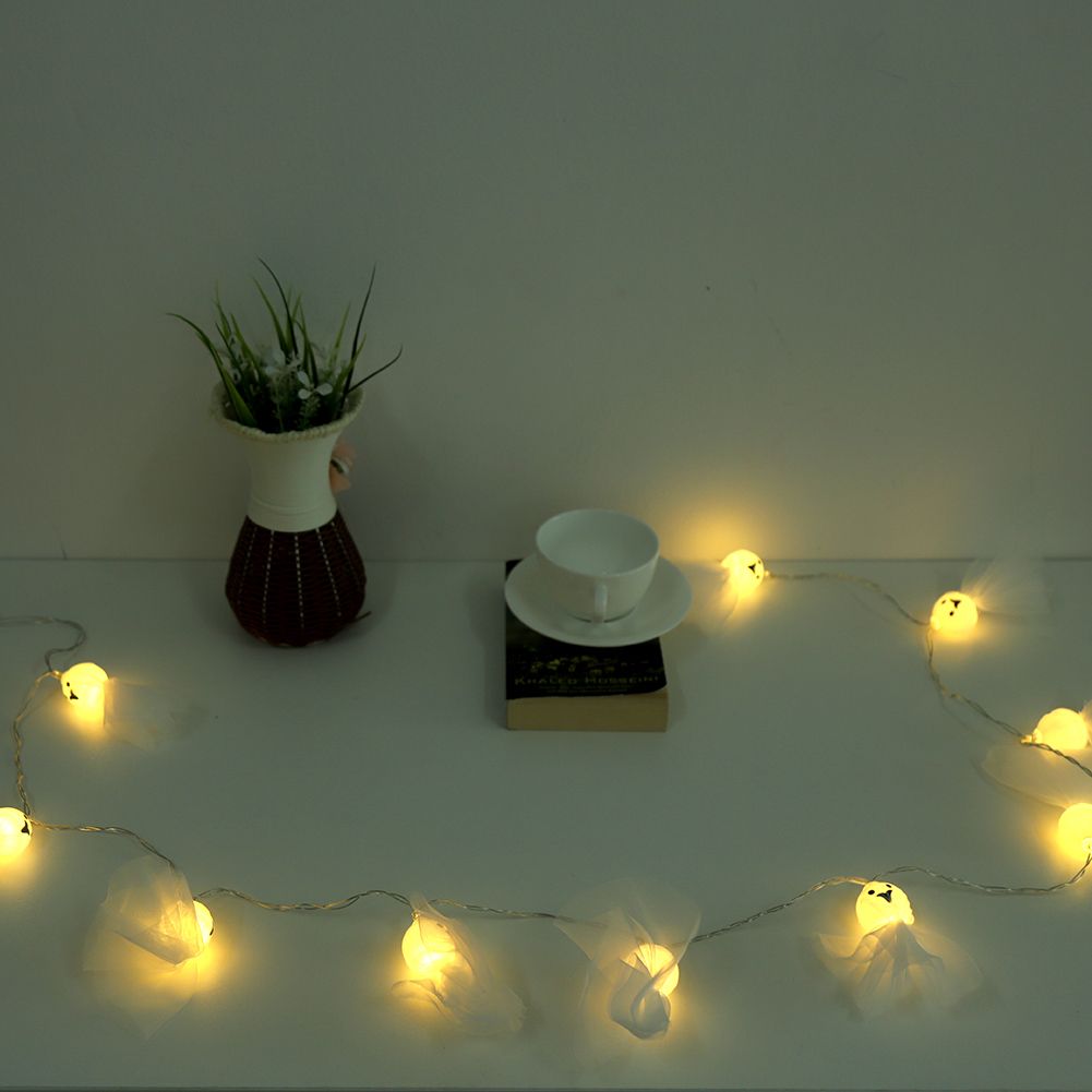 1.5M 10 LED Ghost Elf Grimace Fairy Lights String Halloween Party Props view 7
