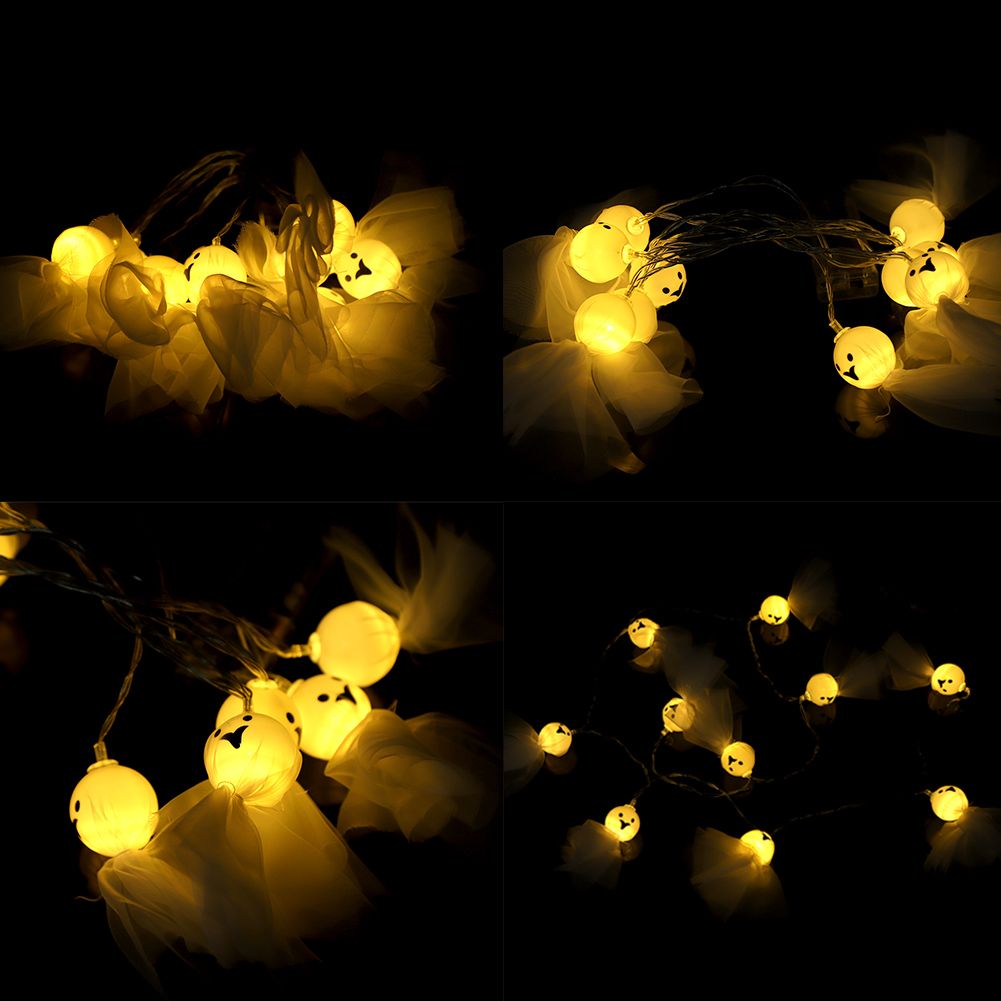 1.5M 10 LED Ghost Elf Grimace Fairy Lights String Halloween Party Props view 11