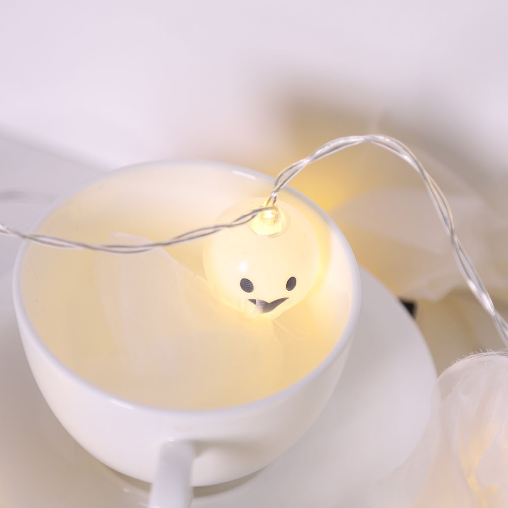 1.5M 10 LED Ghost Elf Grimace Fairy Lights String Halloween Party Props view 12