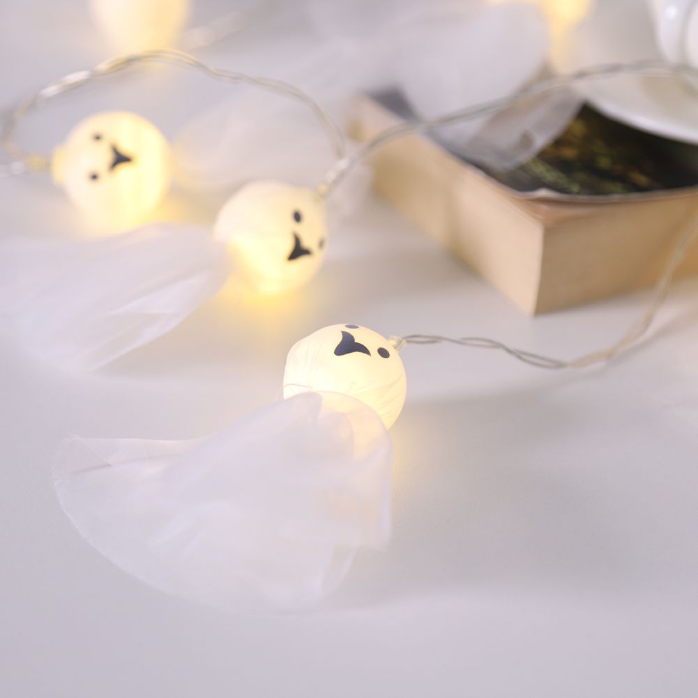 1.5M 10 LED Ghost Elf Grimace Fairy Lights String Halloween Party Props view 13