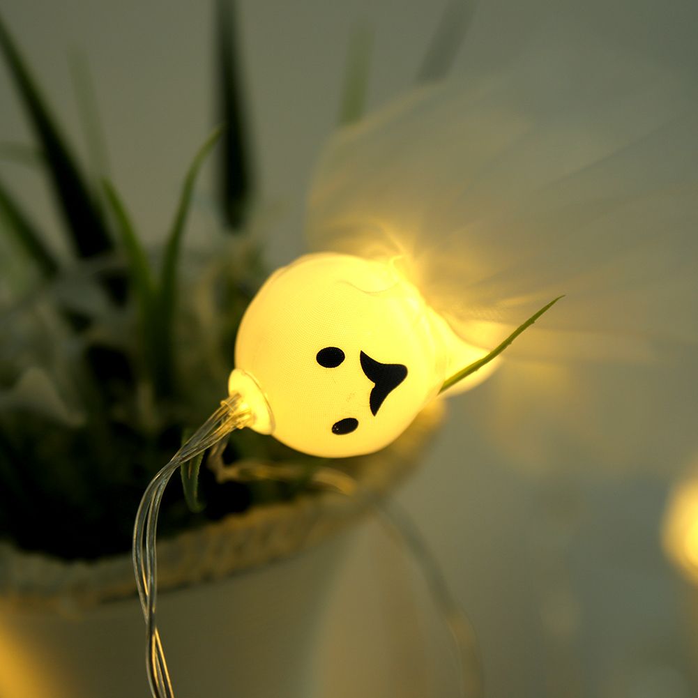 1.5M 10 LED Ghost Elf Grimace Fairy Lights String Halloween Party Props view 15