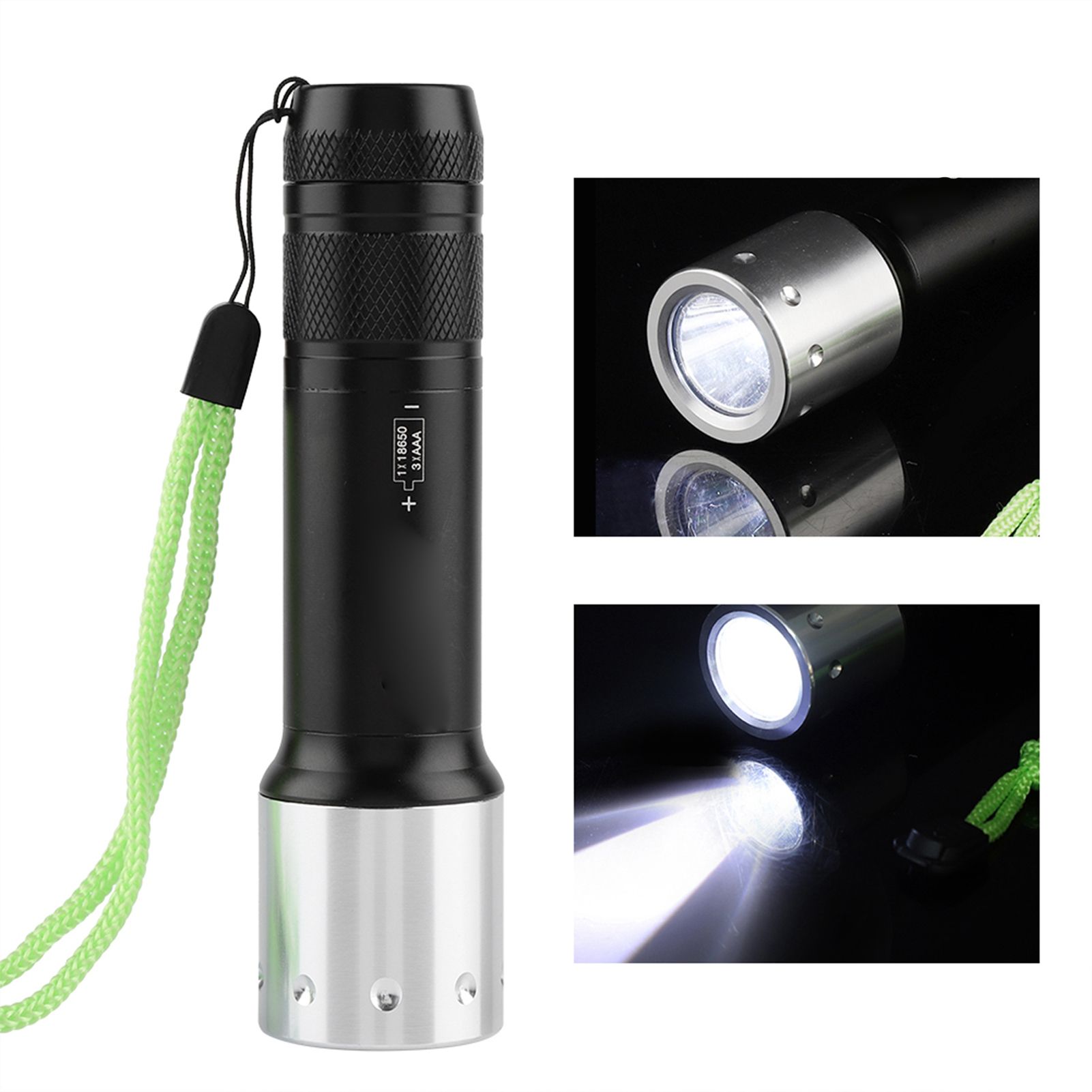 Aluminum Alloy Portable LED Waterproof Diving Flashlight Torch Outdoor 3 Modes view 12