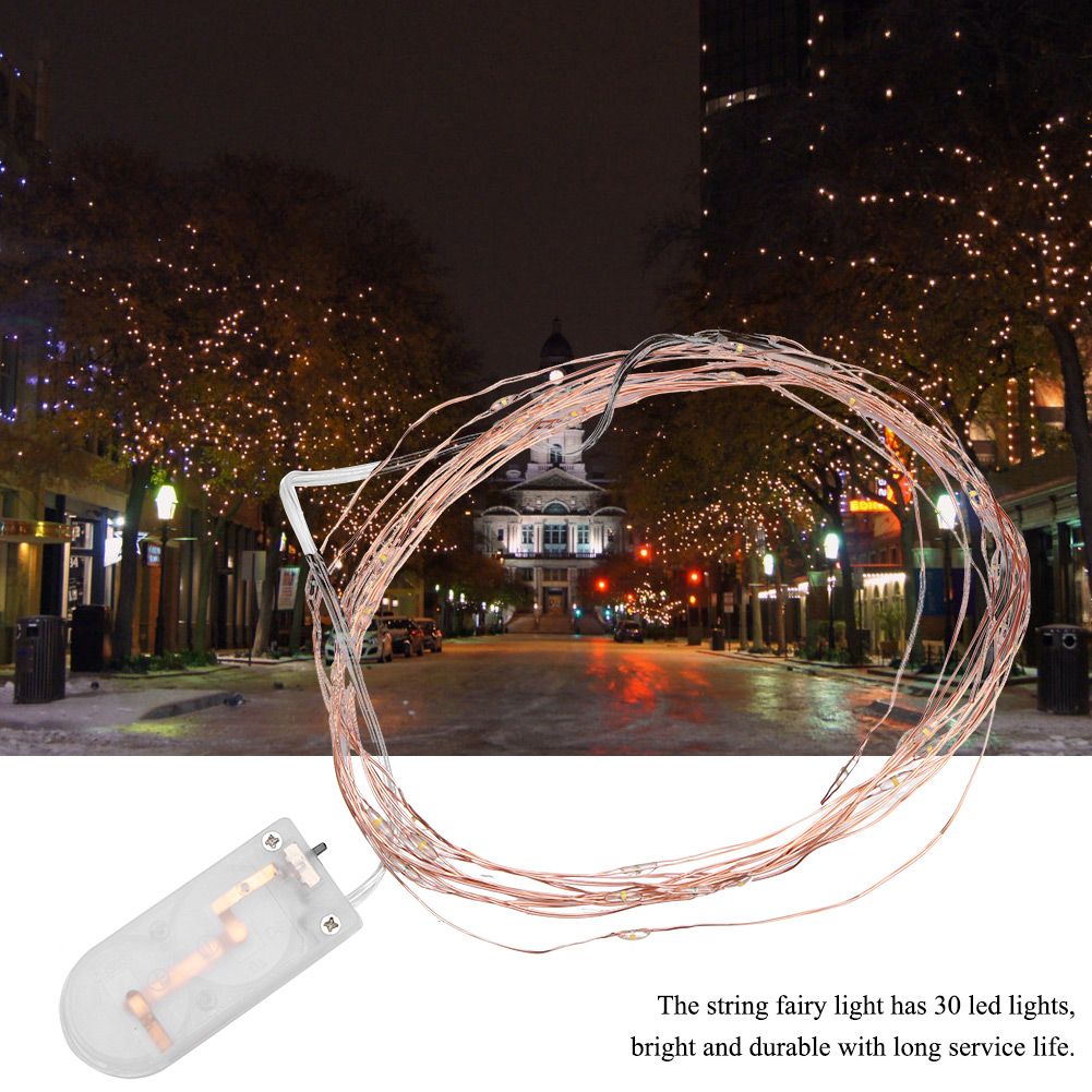 3m 30LEDs Copper Wire Battery Powered String Fairy Light Xmas Wedding Lamp DIY view 13