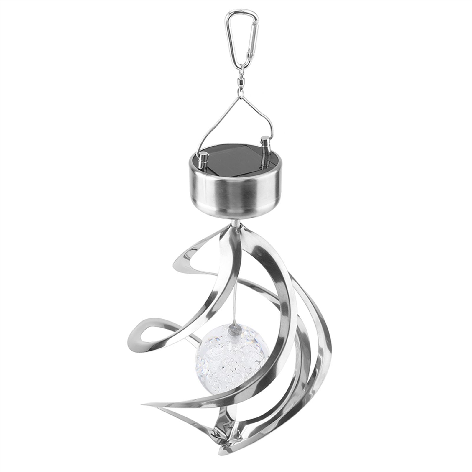 Solar Powered LED Wind Chime Light Colorful Hanging Spinner Lamp for Home view 7