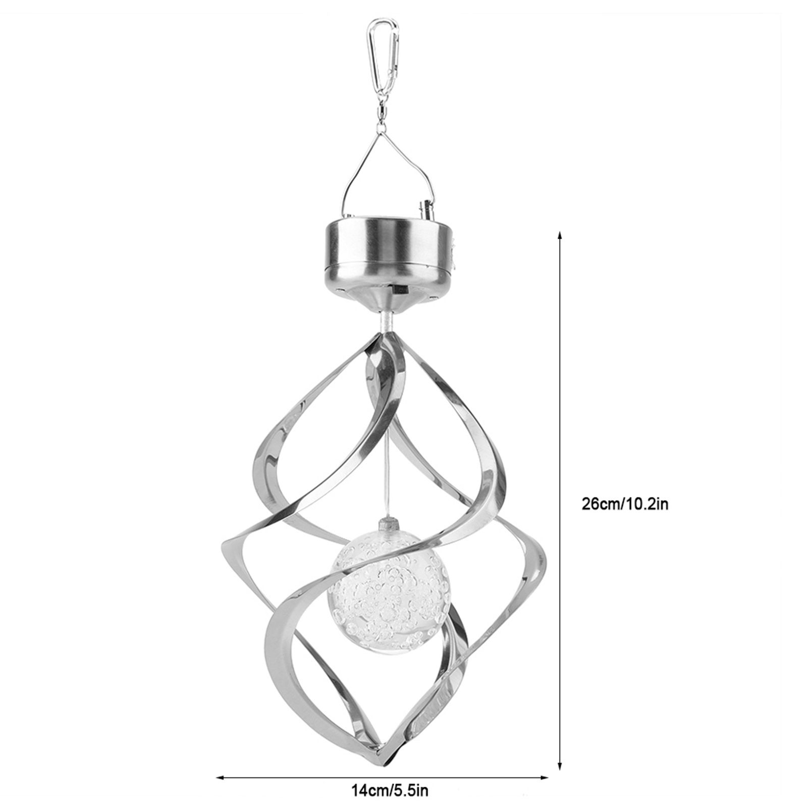Solar Powered LED Wind Chime Light Colorful Hanging Spinner Lamp for Home view 13