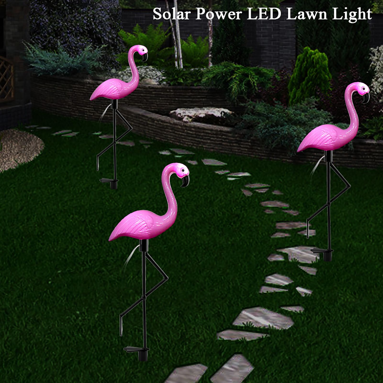3 In 1 LED Flamingo Solar Power Light for Outdoor Waterproof Yard Garden Lawn Lamp view 9