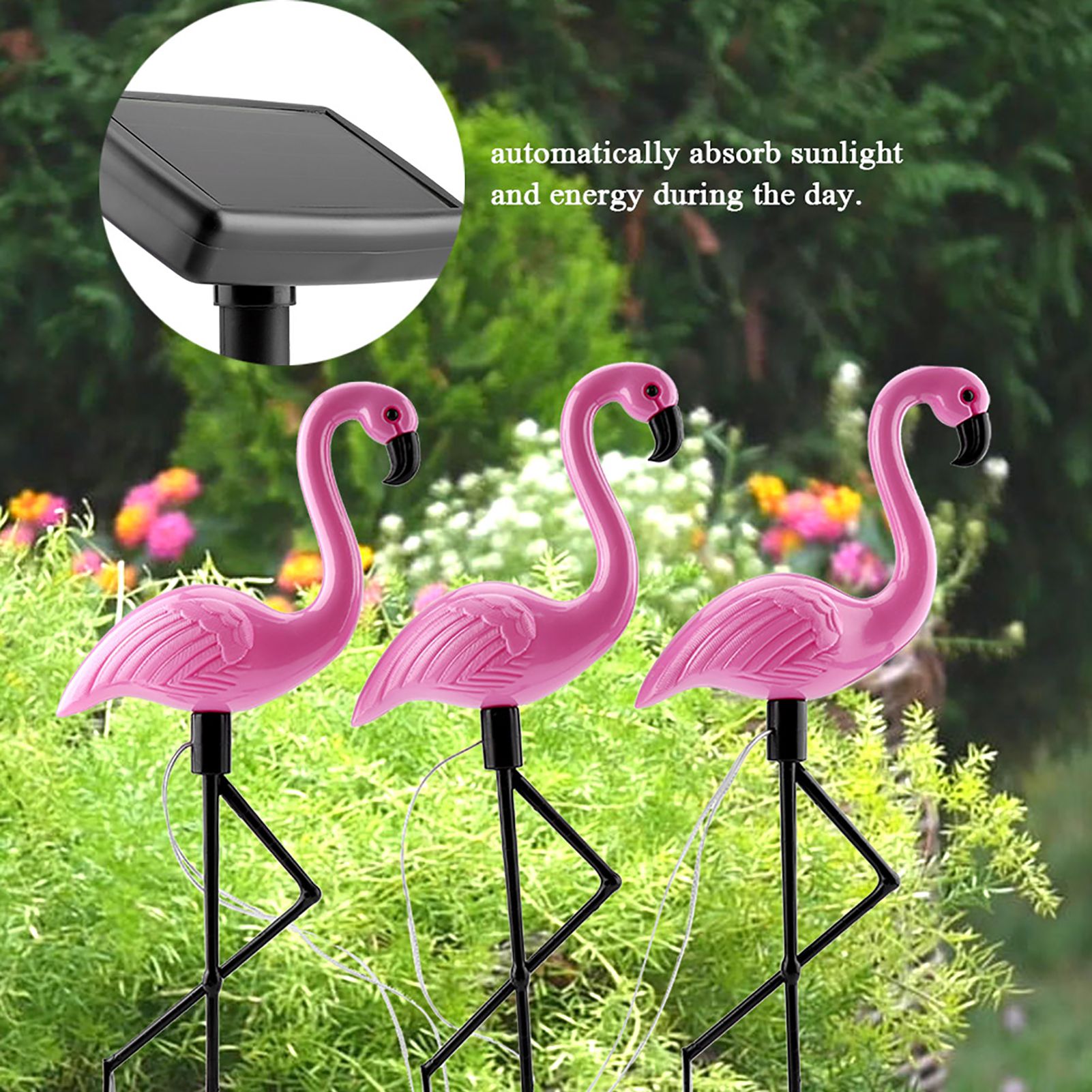 3 In 1 LED Flamingo Solar Power Light for Outdoor Waterproof Yard Garden Lawn Lamp view 10