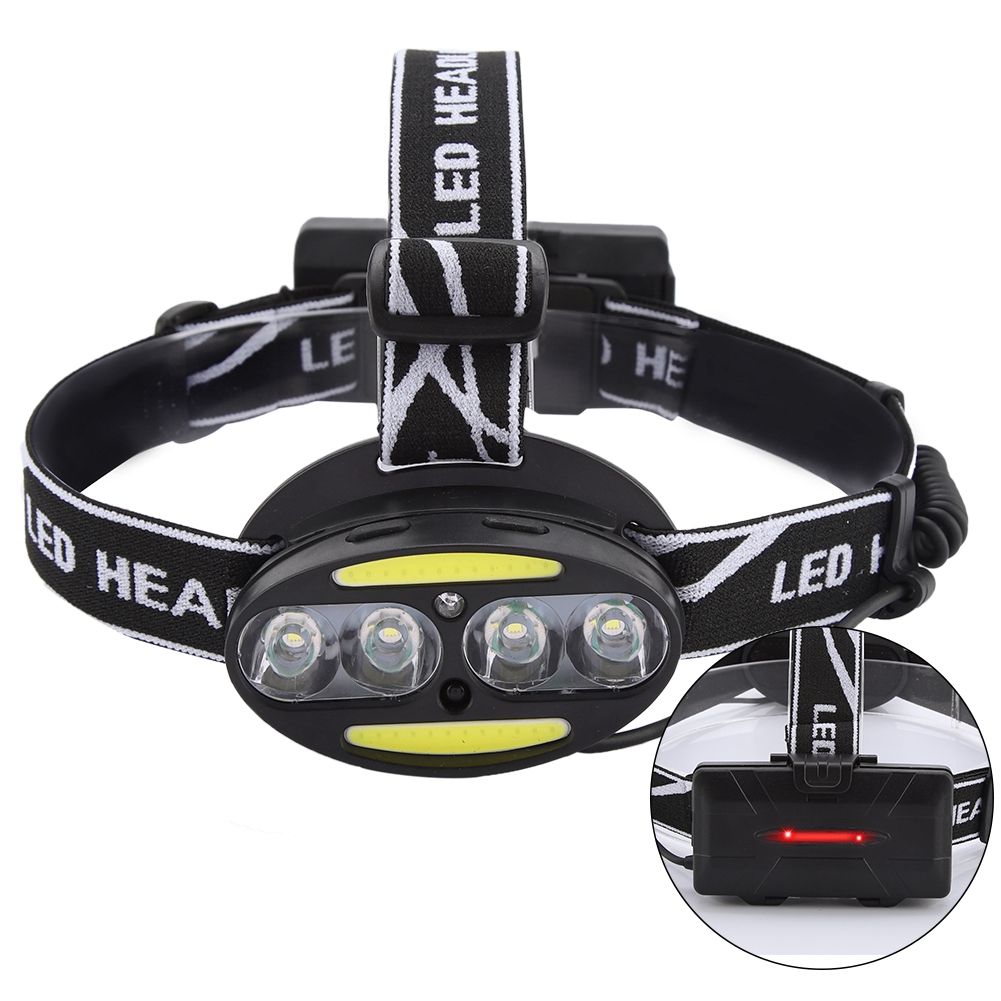 Outdoor Night COB T6 LED Head Light Induction Searchlight Adjustable Headband view 4