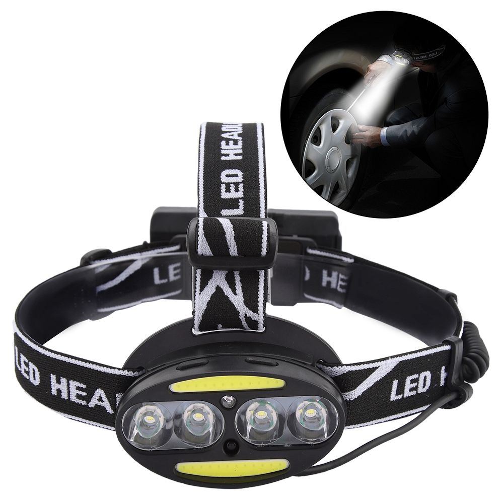 Outdoor Night COB T6 LED Head Light Induction Searchlight Adjustable Headband view 6