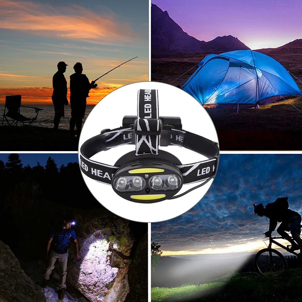 Outdoor Night COB T6 LED Head Light Induction Searchlight Adjustable Headband view 11
