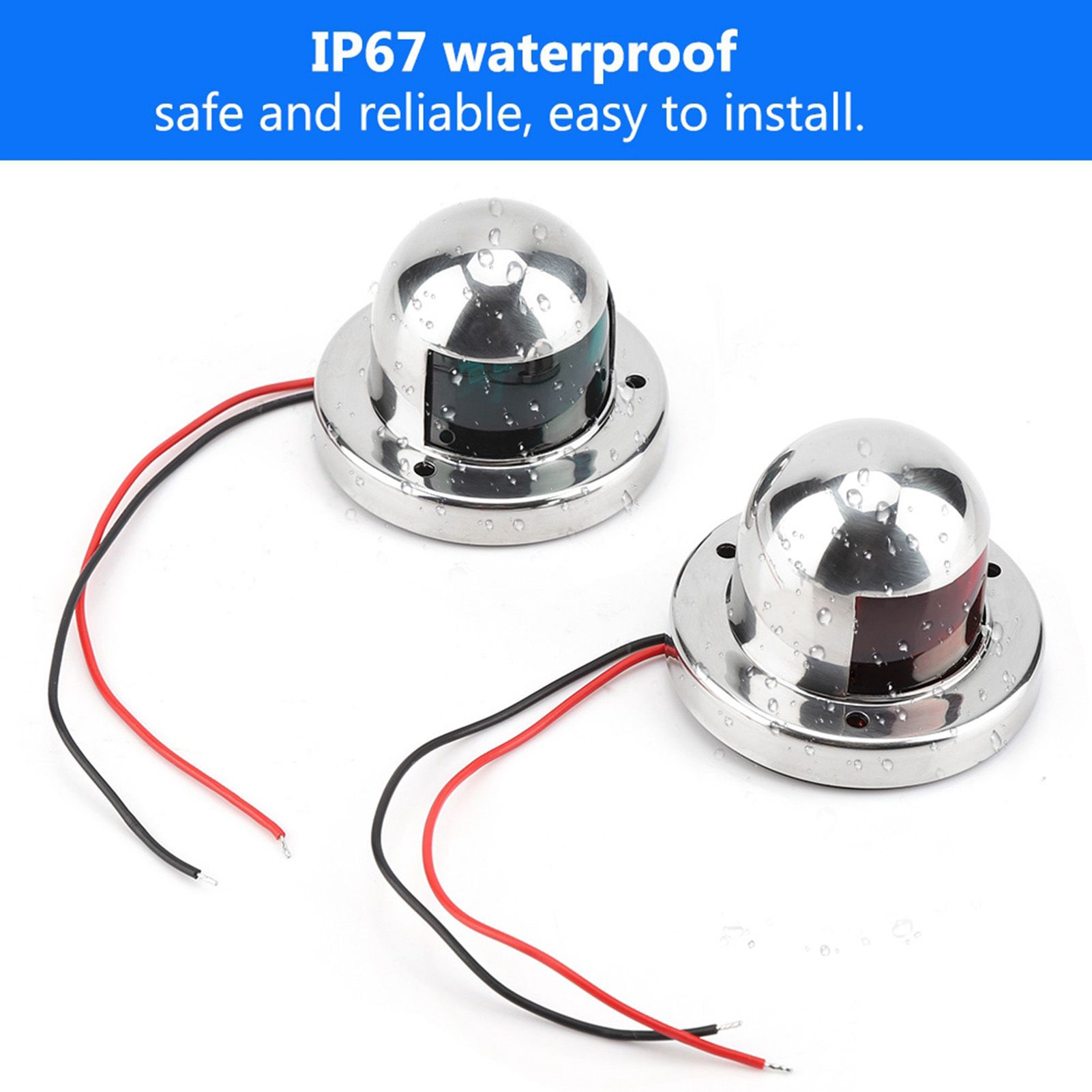 Boat Navigation 12V Marine Yacht Light LED Bow Side Lights Pontoons Sailing view 12