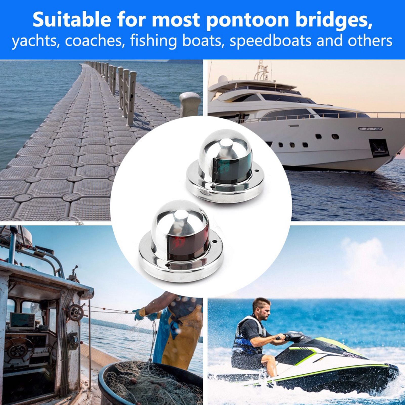 Boat Navigation 12V Marine Yacht Light LED Bow Side Lights Pontoons Sailing view 13