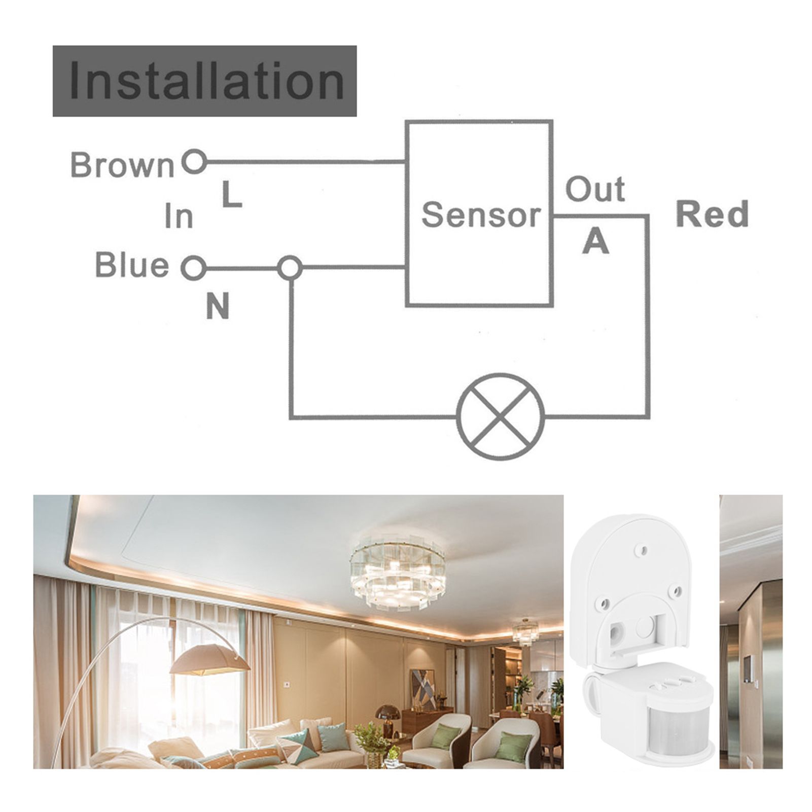 DC9‑24V Waterproof Adjustable Infrared Sensor Human Body Induction Sensor Switch view 10