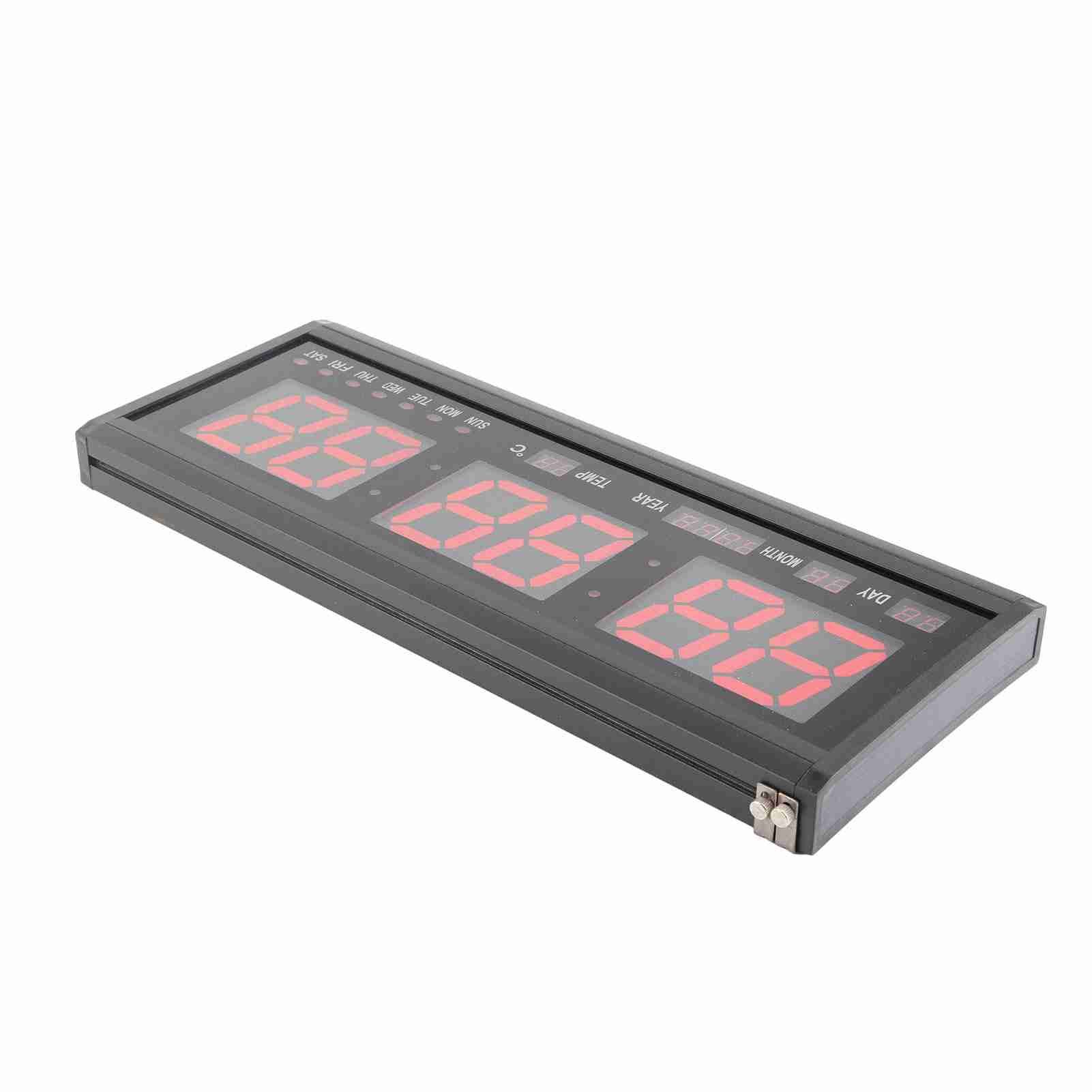 Large Digital LED Wall Timer Battery Clock With Calendar Temperature (Red) view 8