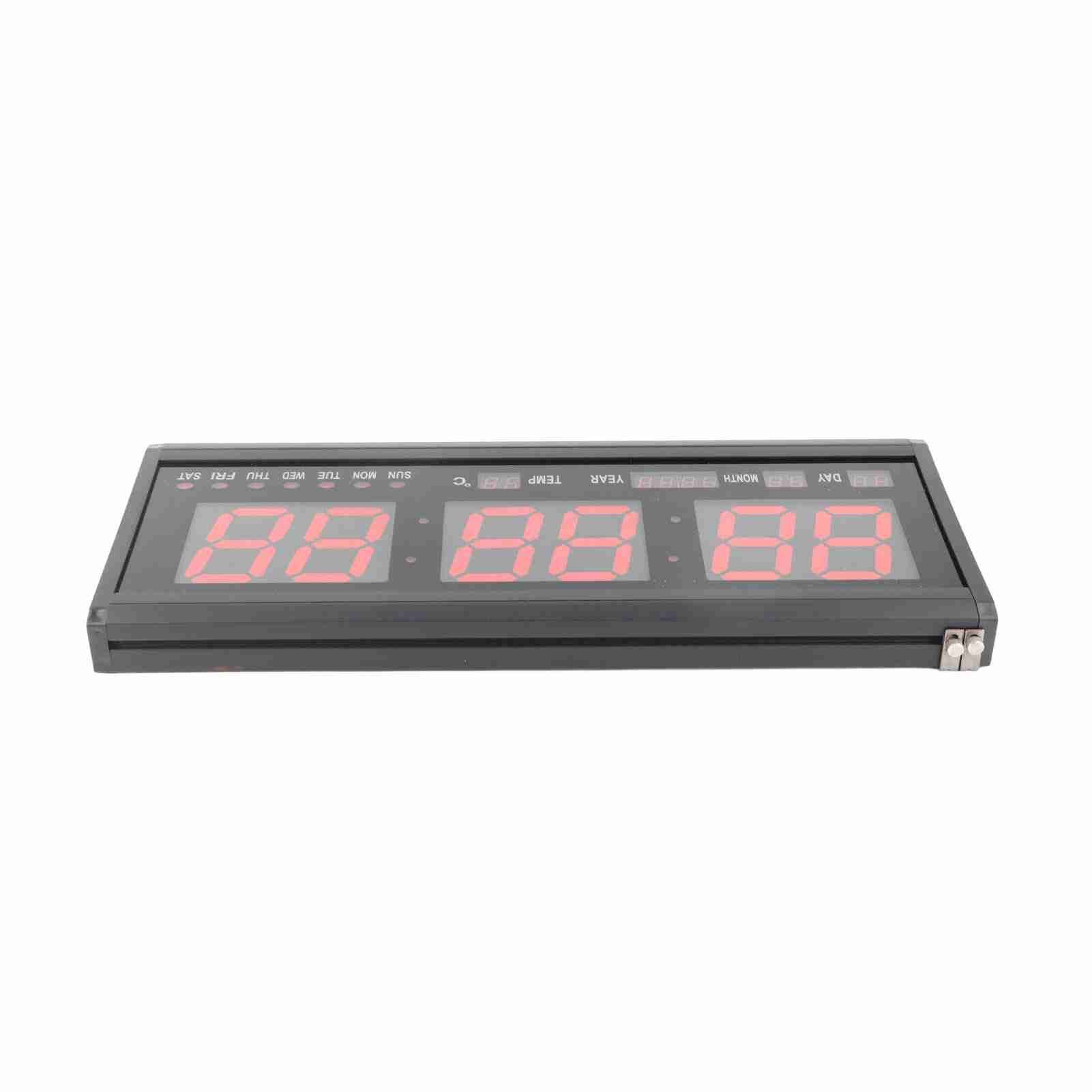 Large Digital LED Wall Timer Battery Clock With Calendar Temperature (Red) view 9