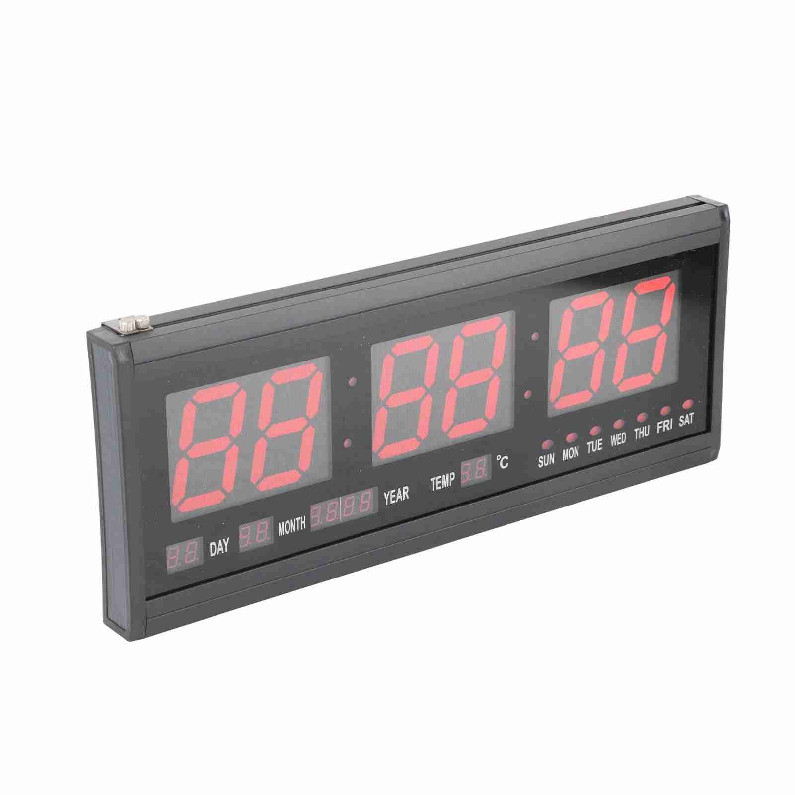 Large Digital LED Wall Timer Battery Clock With Calendar Temperature (Red) view 11