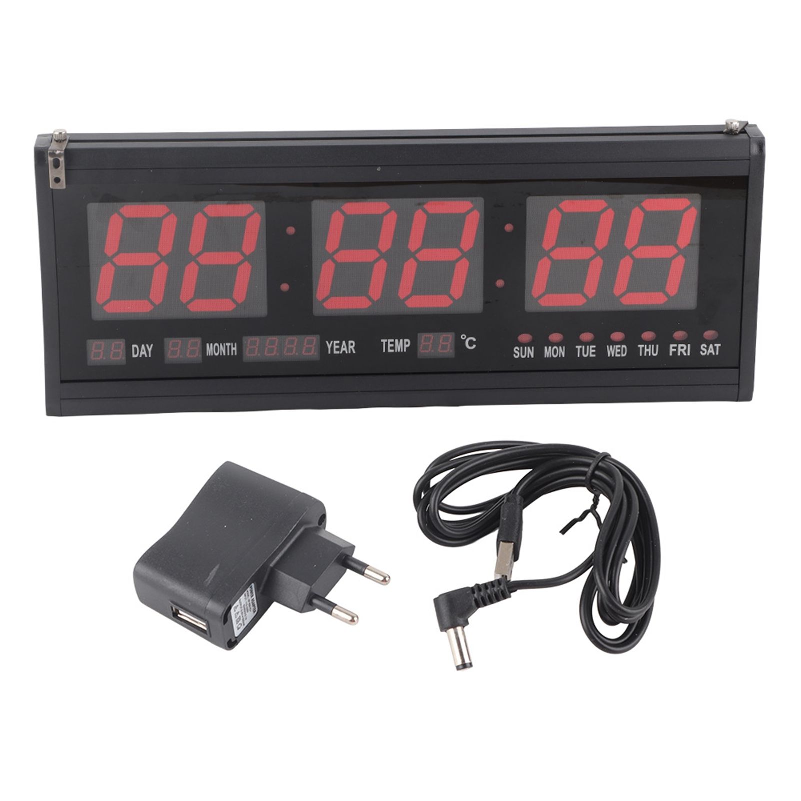 Digital Wall Clock LED Time Calendar Temperature Desk Table Clocks Home Supplies view 2
