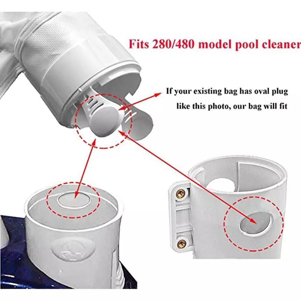 Filter Bag Replace Zipper Filter Bag Compatibel for 280 480 Pool Vacuum view 4