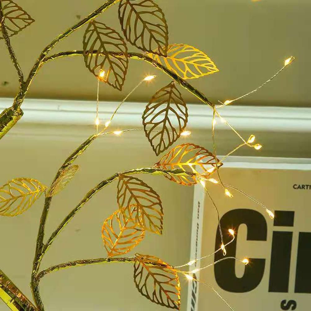 Tabletop Bonsai Tree Light Copper Wire LED Tree Lamp with Leaves Table Lamp view 3