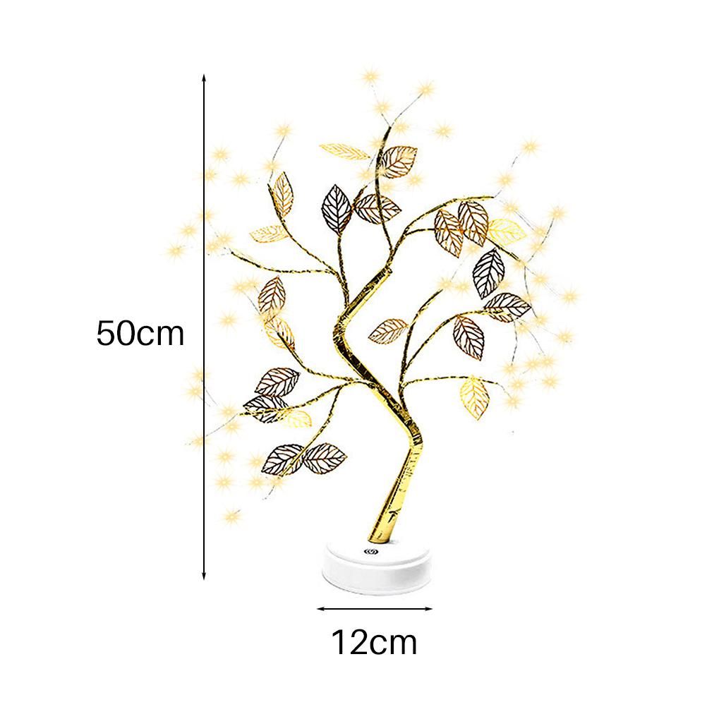 Tabletop Bonsai Tree Light Copper Wire LED Tree Lamp with Leaves Table Lamp view 4
