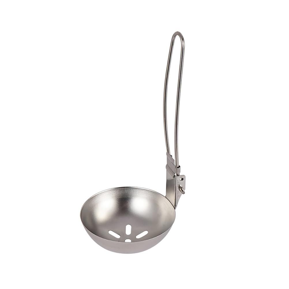 Stainless Steel Slotted Spoon with Folding Handle Kitchen Utensil Cooking view 2